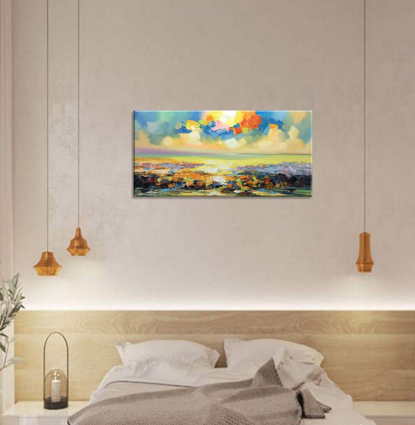 Rustic Living Room Decor, Original Art, Large Landscape Painting, Wall Decor, Large Abstract Painting, Canvas Painting Abstract Oil Painting