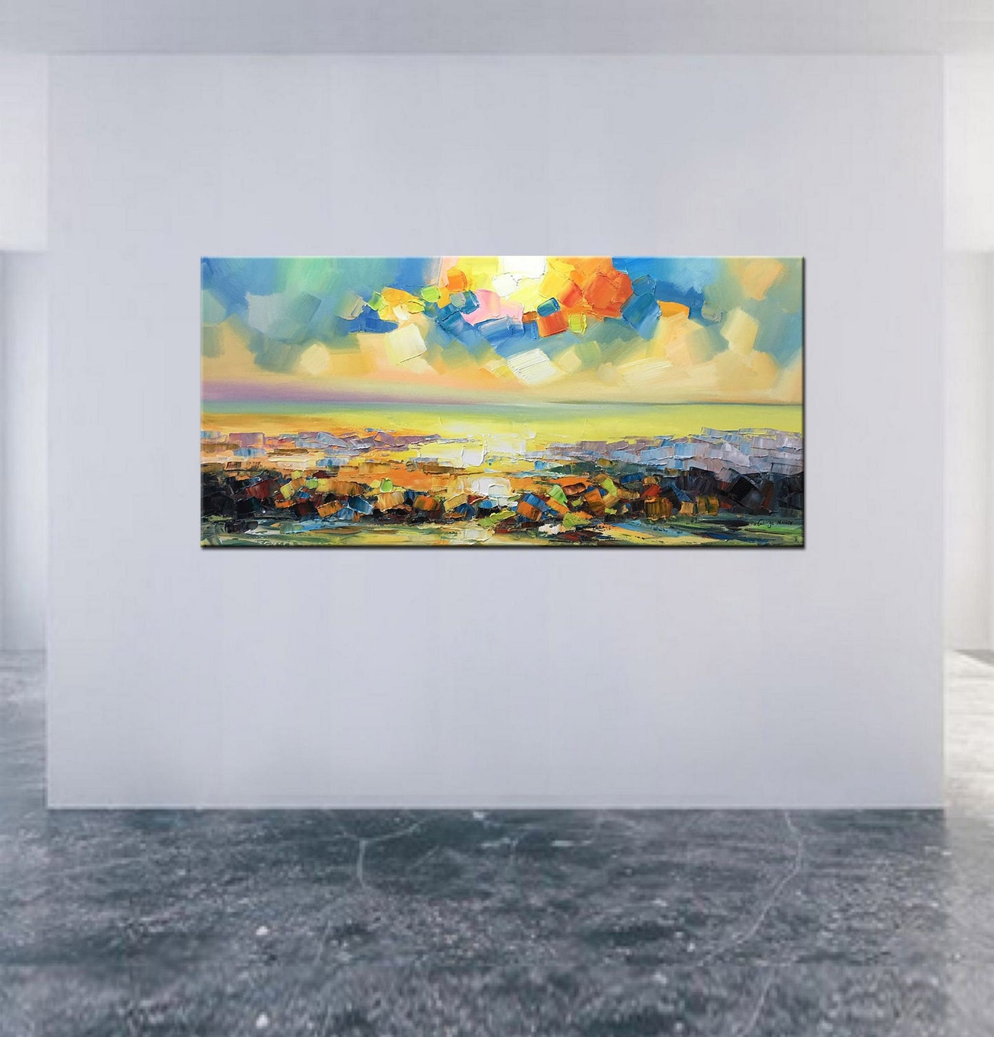 Rustic Living Room Decor, Original Art, Large Landscape Painting, Wall Decor, Large Abstract Painting, Canvas Painting Abstract Oil Painting