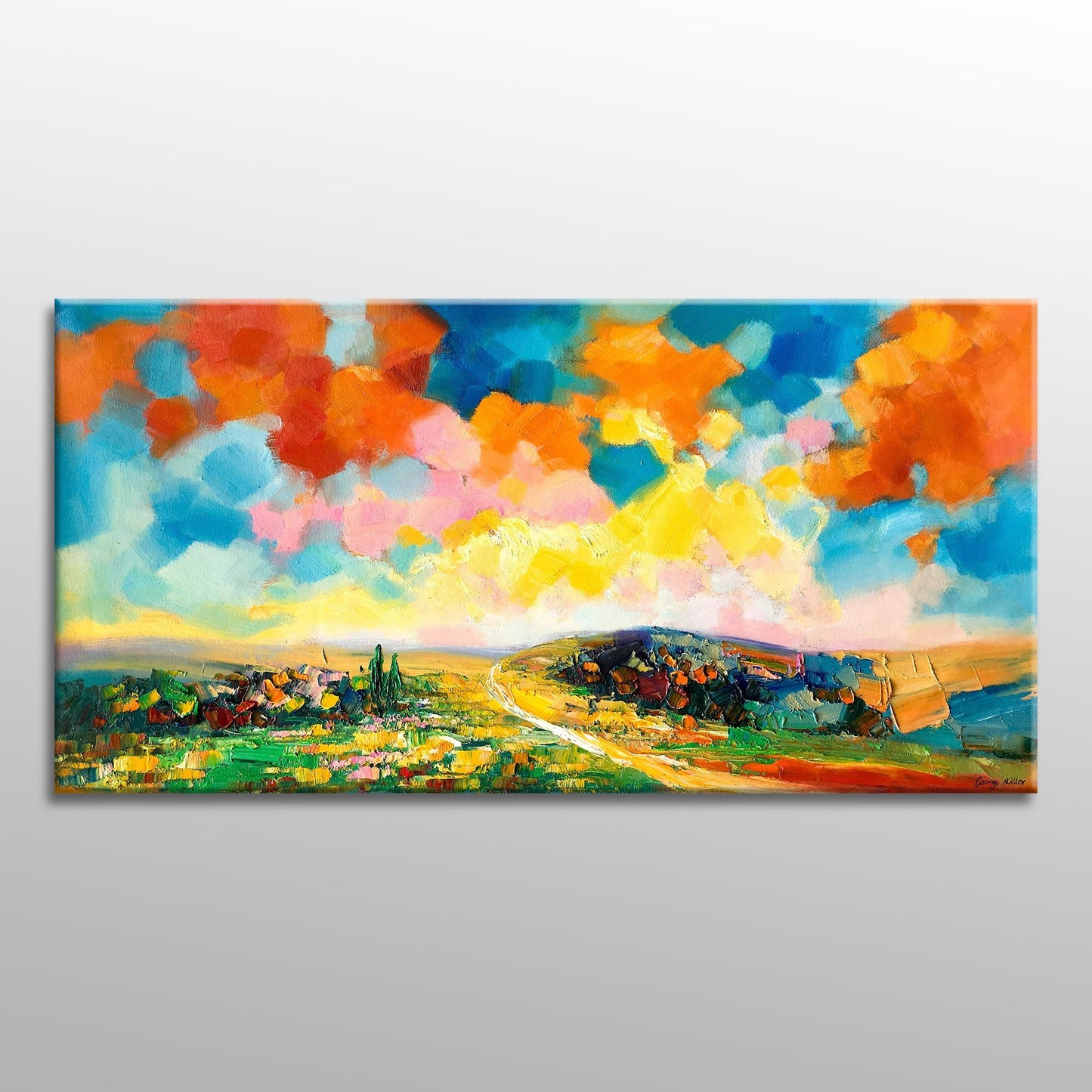 Abstract Landscape Oil Painting, Canvas Art, Paintings On Canvas, Landscape Painting, Large Canvas Art, Handmade, Contemporary, Textured Art