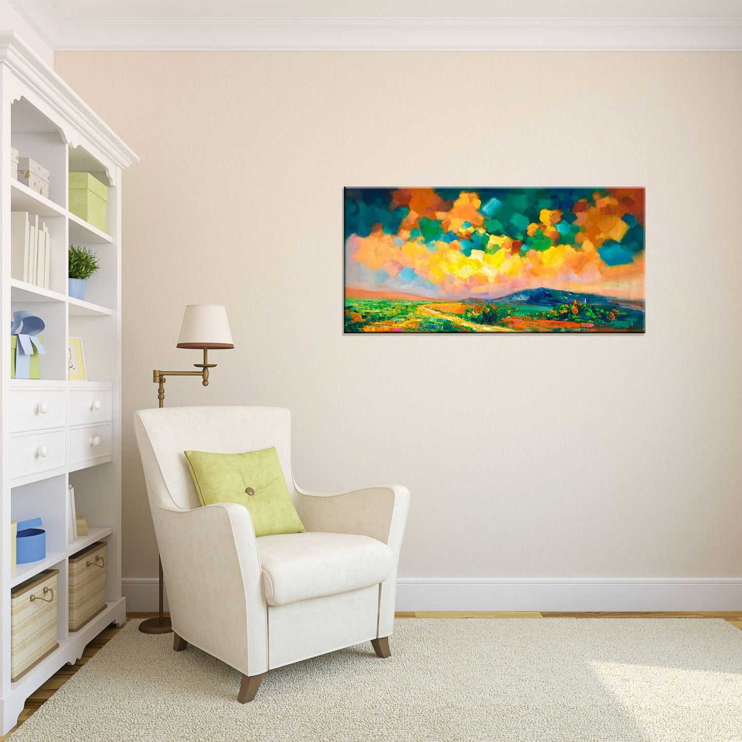 Abstract Landscape Oil Painting, Oil Painting Original, Living Room Decor, Large Painting, Abstract Art, Canvas Wall Decor, Modern Painting
