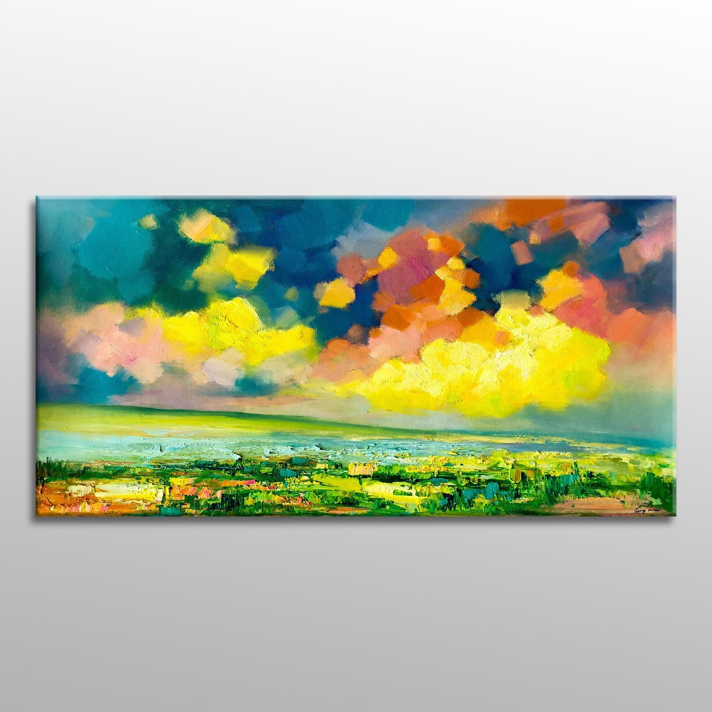 Oil Painting Spring Abstract Landscape, Wall Art, Oil On Canvas Painting, Abstract Landscape, Large Oil Painting Original Canvas