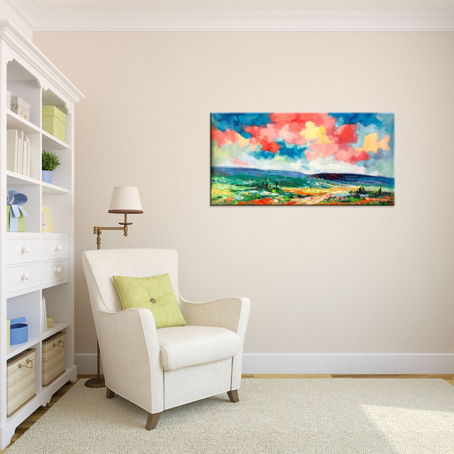 Large Oil Painting, Original Abstract Art, Large Wall Art Painting, Abstract Canvas Painting, Original Oil Painting Landscape, Tuscany Art
