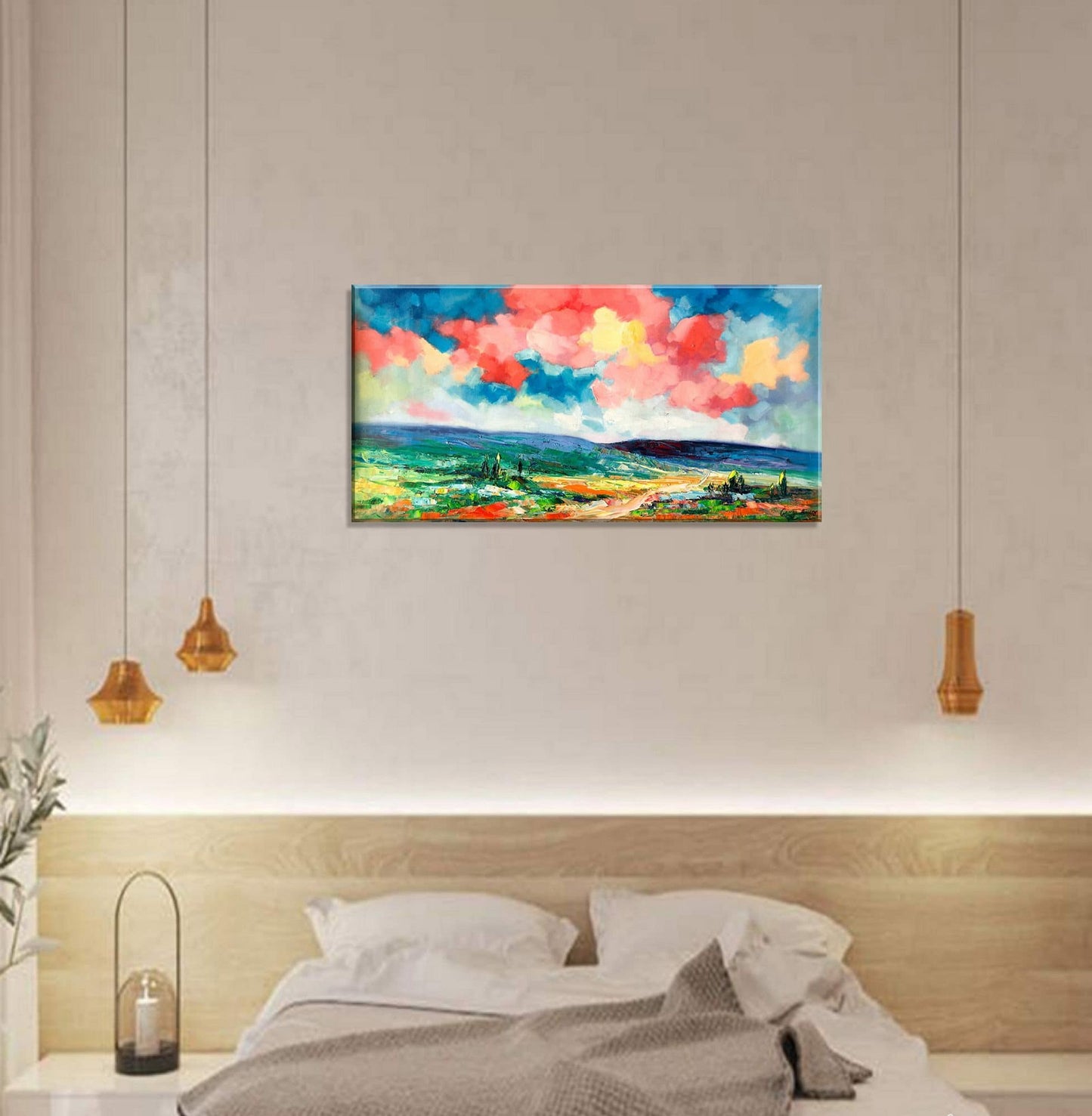 Large Oil Painting, Original Abstract Art, Large Wall Art Painting, Abstract Canvas Painting, Original Oil Painting Landscape, Tuscany Art