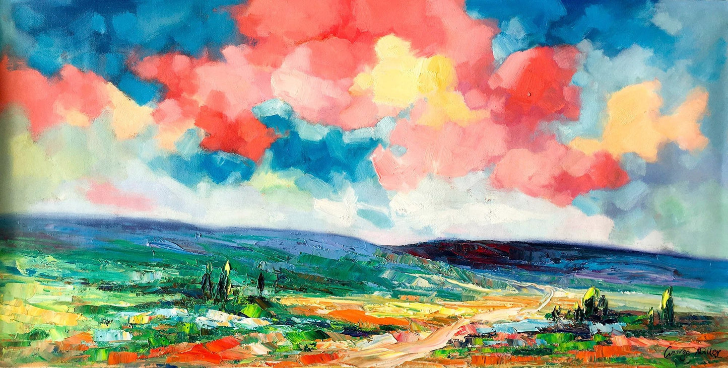 Large Oil Painting, Original Abstract Art, Large Wall Art Painting, Abstract Canvas Painting, Original Oil Painting Landscape, Tuscany Art