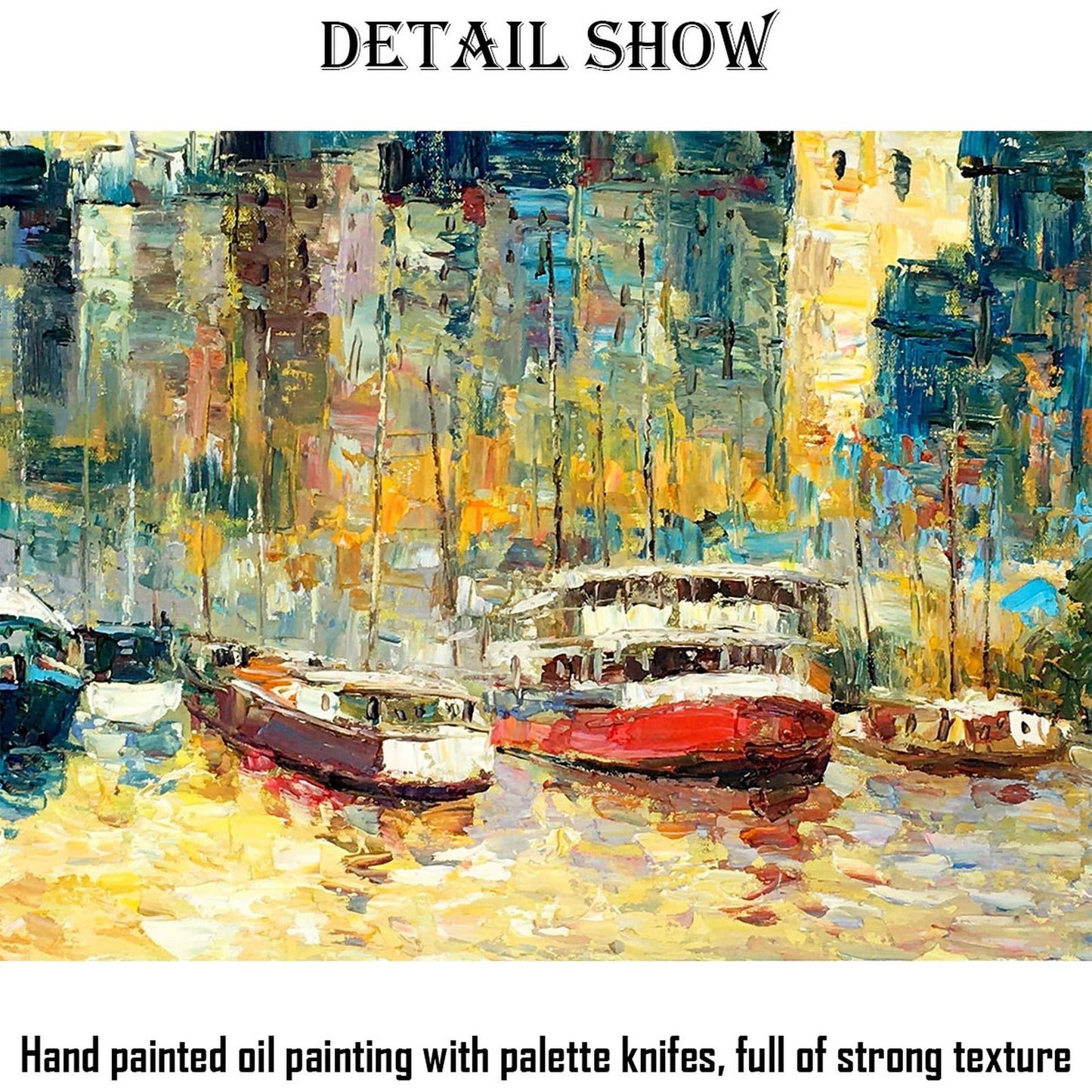 Cityscape Oil Painting Thames London, Canvas Wall Art, Painting Abstract, Large Canvas Art, Contemporary Painting, Living Room Wall Decor