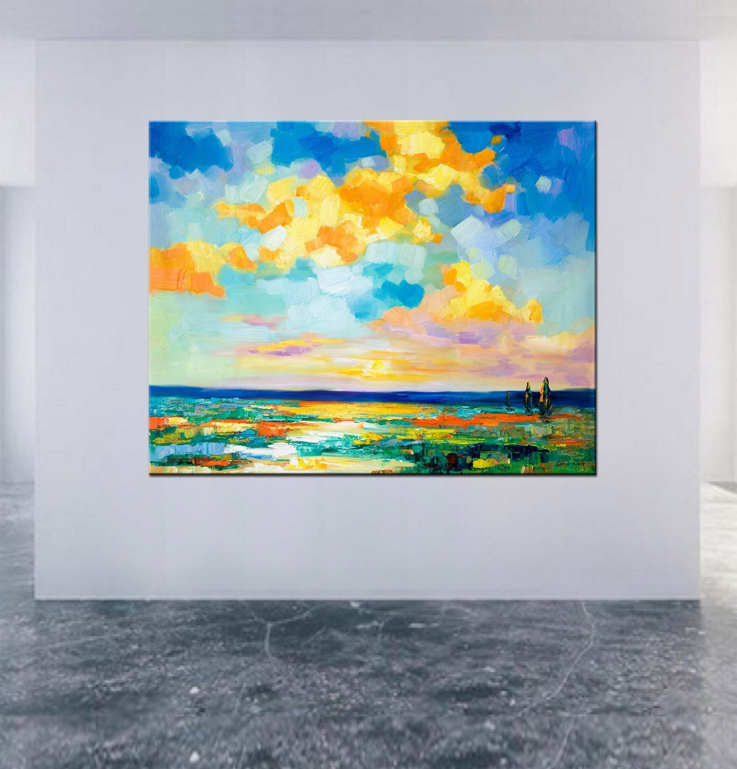 Oil Painting Abstract Landscape, Modern Wall Art, Large Art, Original Artwork, Original Landscape Oil Paintings, Contemporary Painting