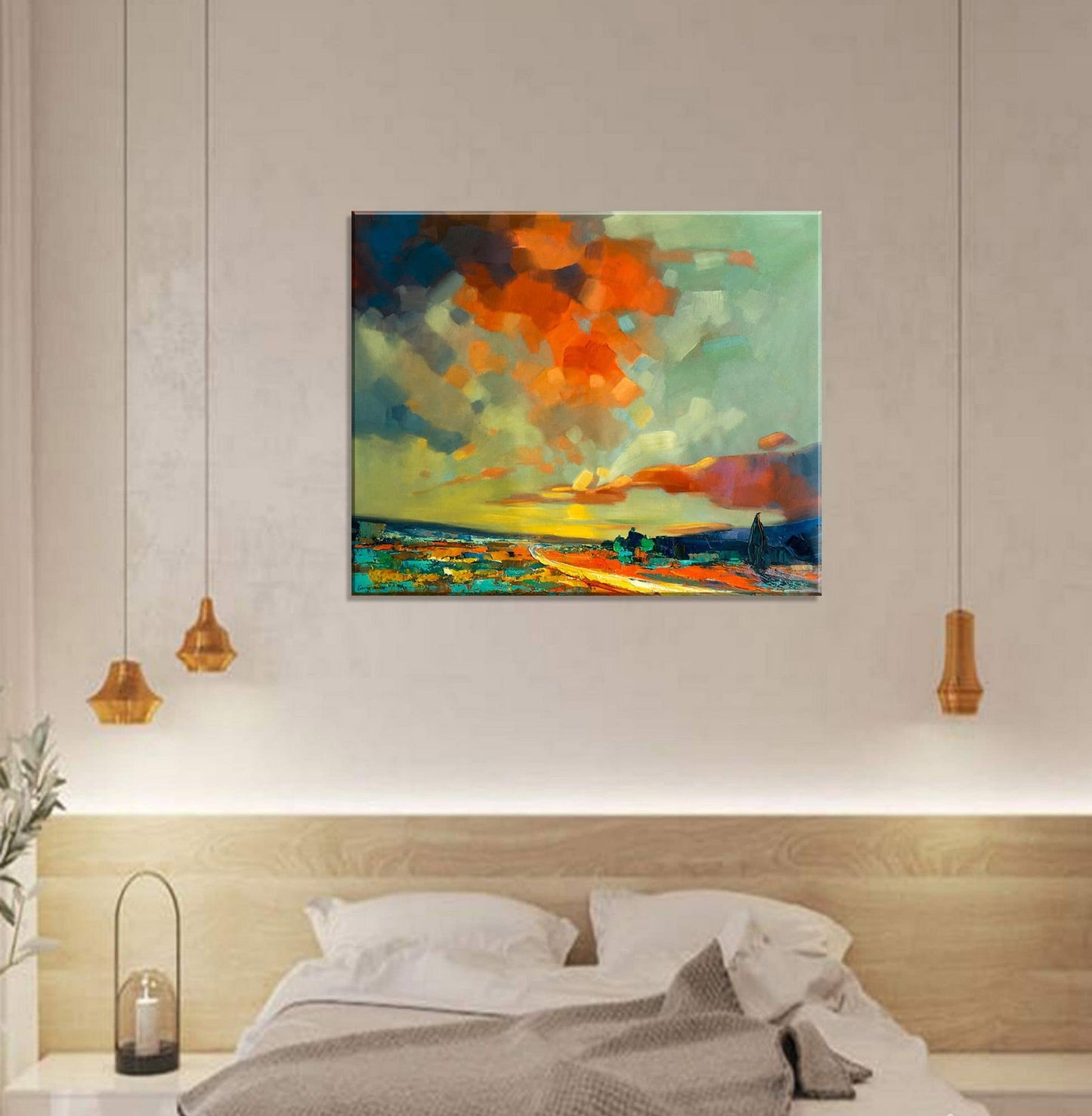Large Abstract Landscape Oil Painting, Canvas Wall Art, Paintings On Canvas, Oversized Painting, Handmade, Impressionist Art, Impasto