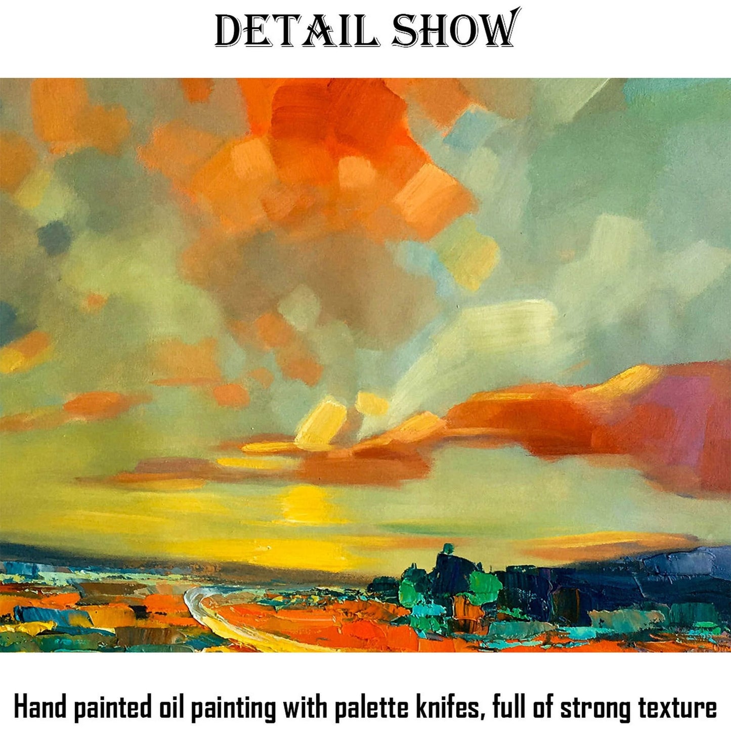 Large Abstract Landscape Oil Painting, Canvas Wall Art, Paintings On Canvas, Oversized Painting, Handmade, Impressionist Art, Impasto