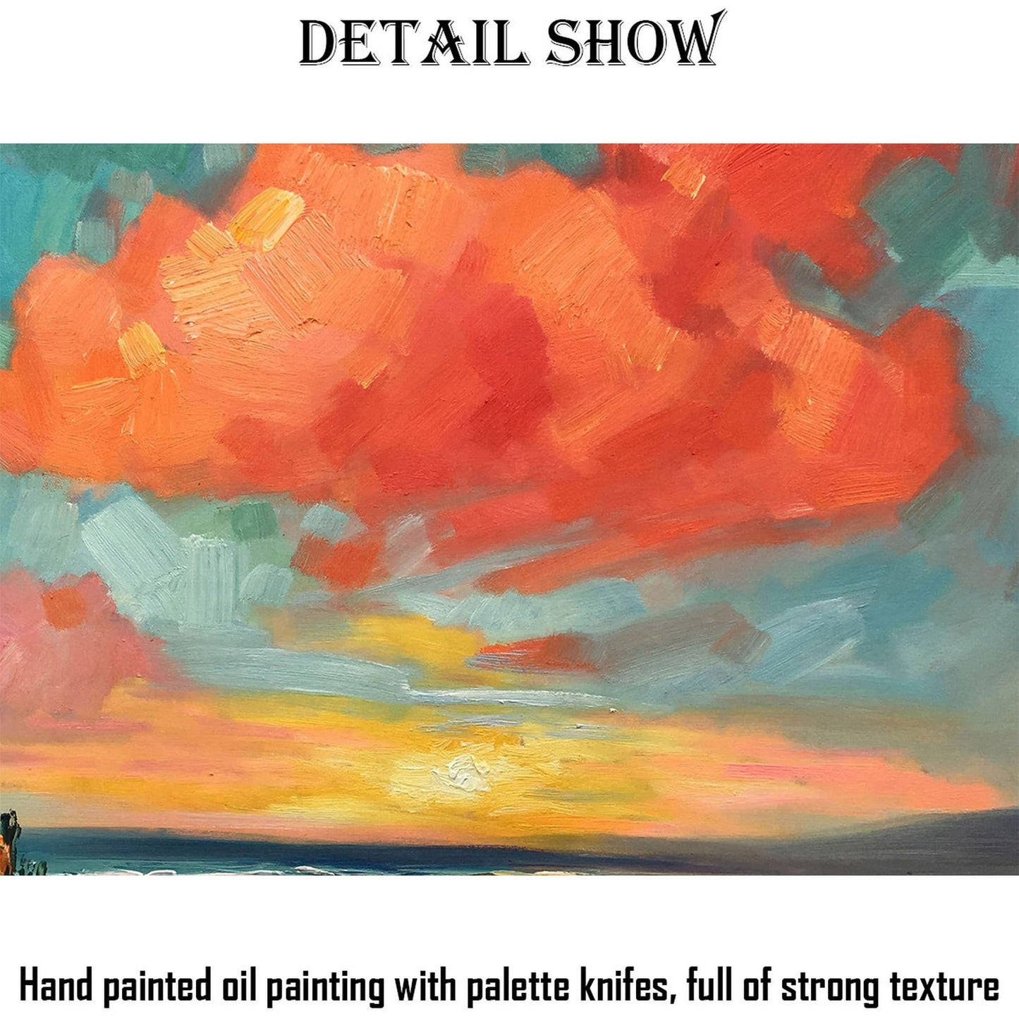 Abstract Landscape Oil Painting Tuscany Skyscape, Wall Art, Oil Painting, Landscape Wall Art, Extra Large Wall Art, Impressionist Art