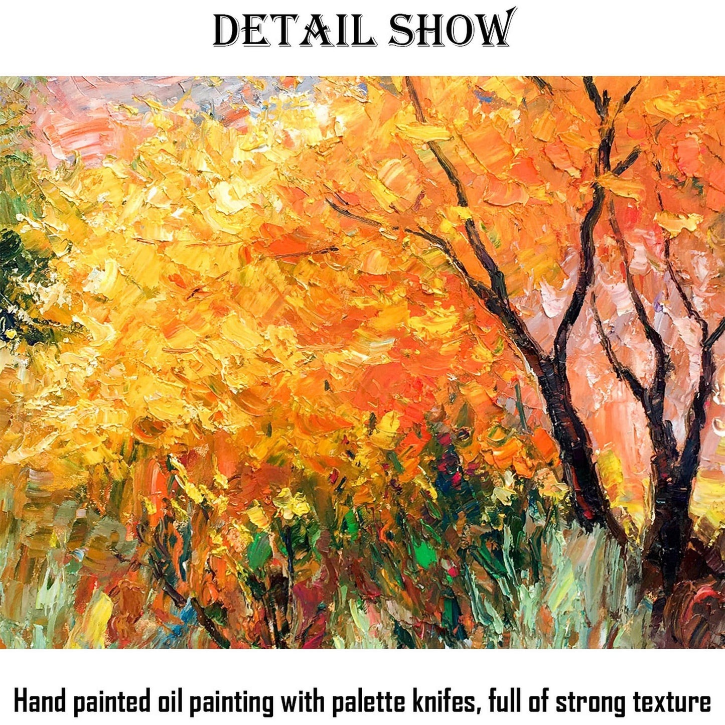 Autumn Landscape Wood Trees, Canvas Wall Art, Wall Art Painting, Landscape, Large Oil Painting Original Canvas, Handmade Art Modern Painting