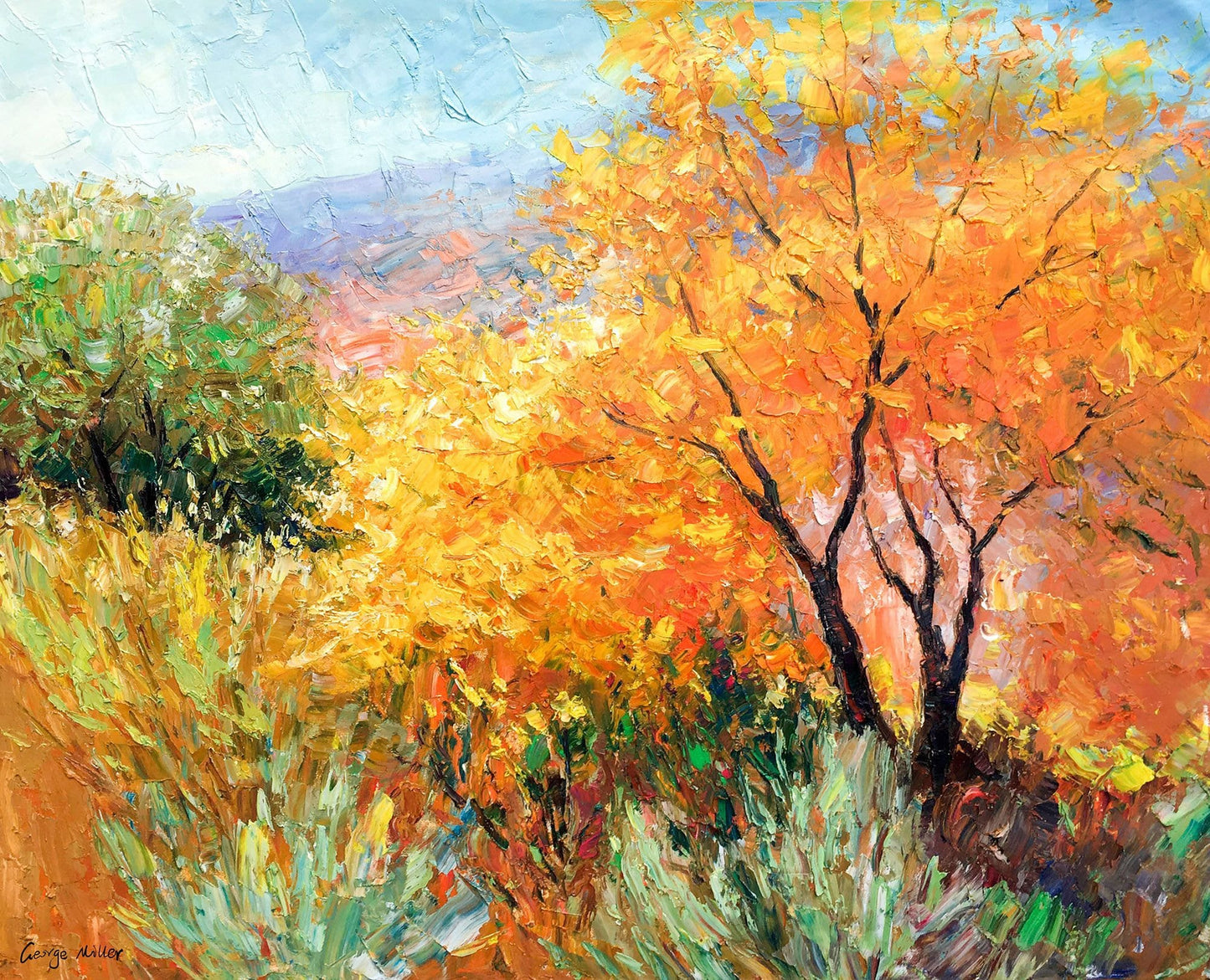 Autumn Landscape Wood Trees, Canvas Wall Art, Wall Art Painting, Landscape, Large Oil Painting Original Canvas, Handmade Art Modern Painting