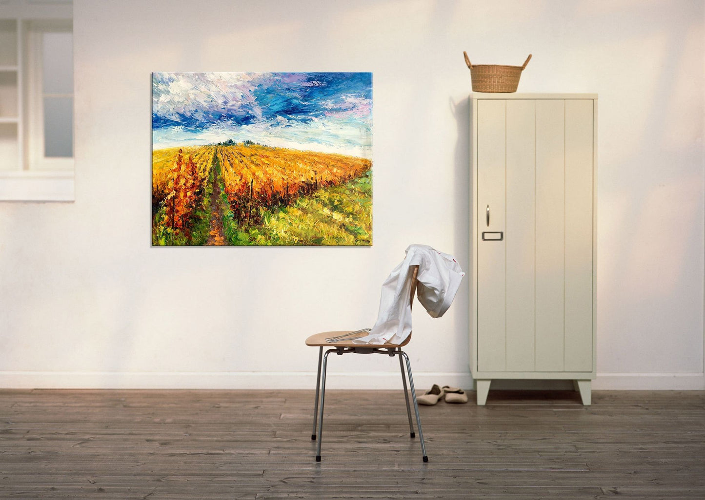 Large Oil Painting Autumn Vineyard, Abstract Oil Painting, Contemporary Art, Canvas Wall Art, Abstract Art, Original Oil Painting Landscape