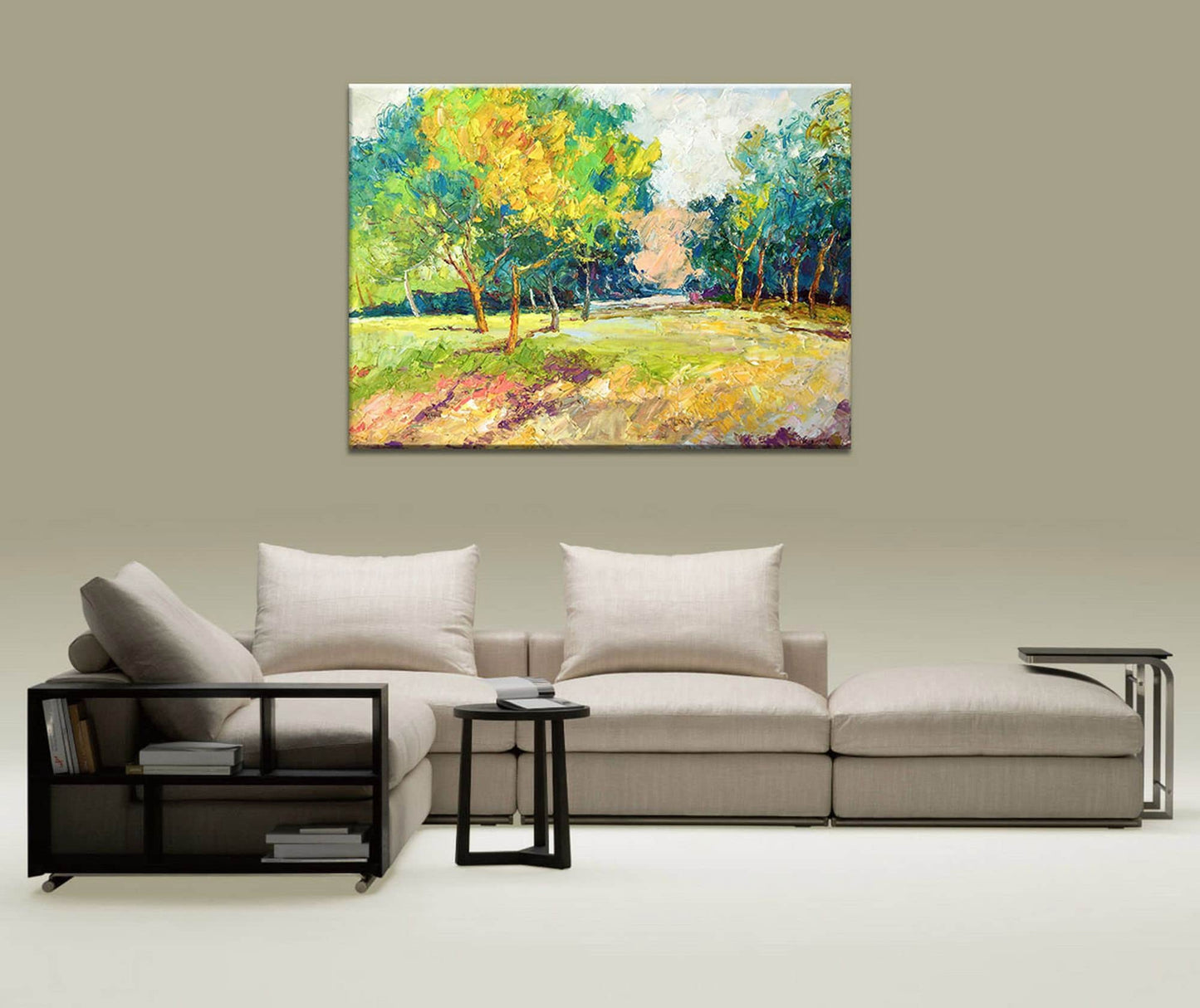Landscape Oil Painting Spring Village, Canvas Painting, Paintings On Canvas, Abstract Landscape, Handmade Painting, Modern Wall Art, Texture