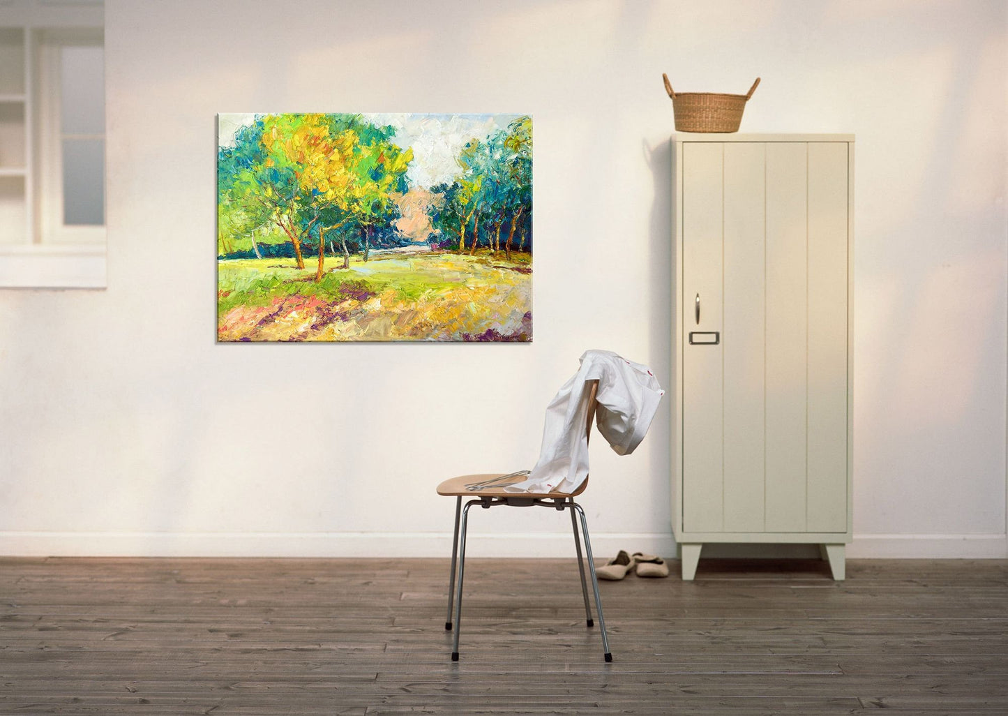 Landscape Oil Painting Spring Village, Canvas Painting, Paintings On Canvas, Abstract Landscape, Handmade Painting, Modern Wall Art, Texture