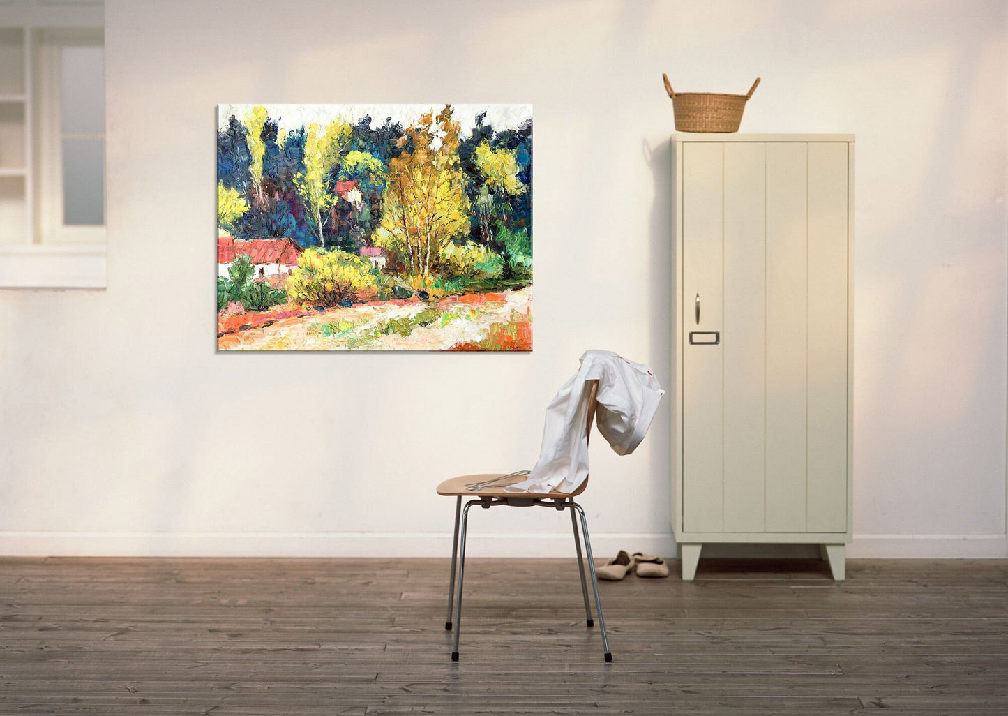 Oil Painting Autumn Forest Landscape, Large Wall Art Canvas, Abstract Oil Painting, Large Oil Painting, Oil Painting Landscape Oil Painting