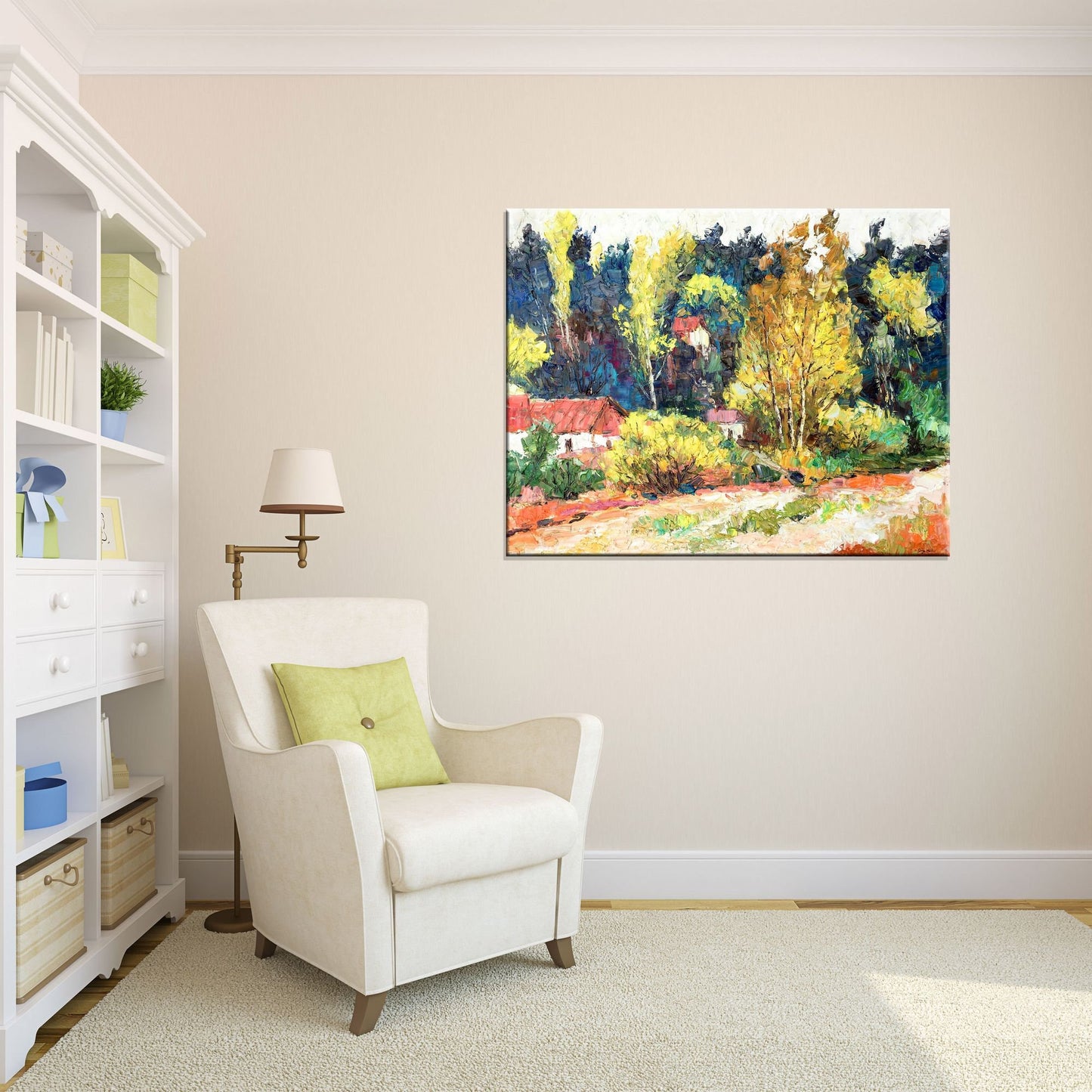 Oil Painting Autumn Forest Landscape, Large Wall Art Canvas, Abstract Oil Painting, Large Oil Painting, Oil Painting Landscape Oil Painting