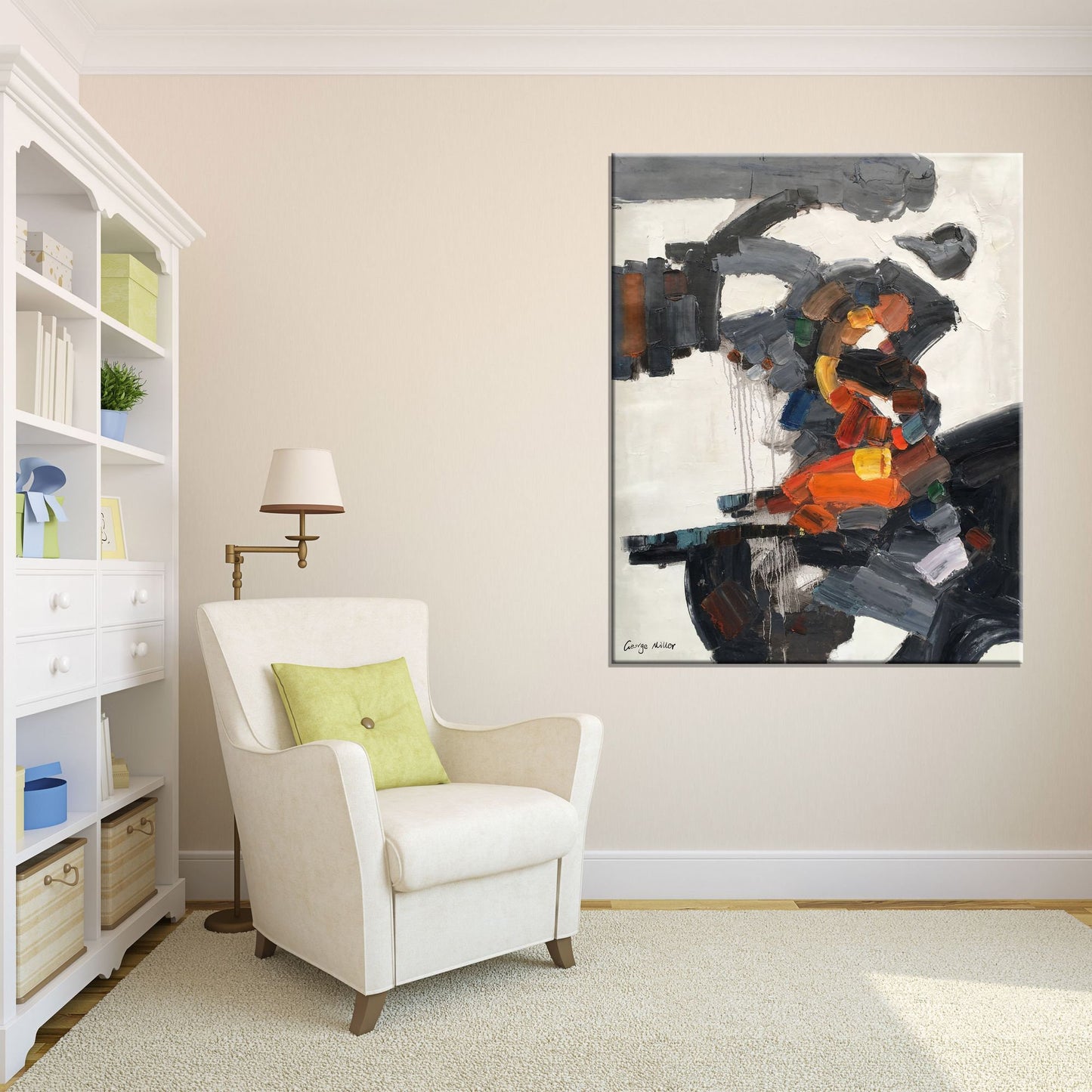 Abstract Wall Art Black and White, Abstract Painting, Modern Painting, Original Abstract Painting, Wall Decor, Large Abstract Painting