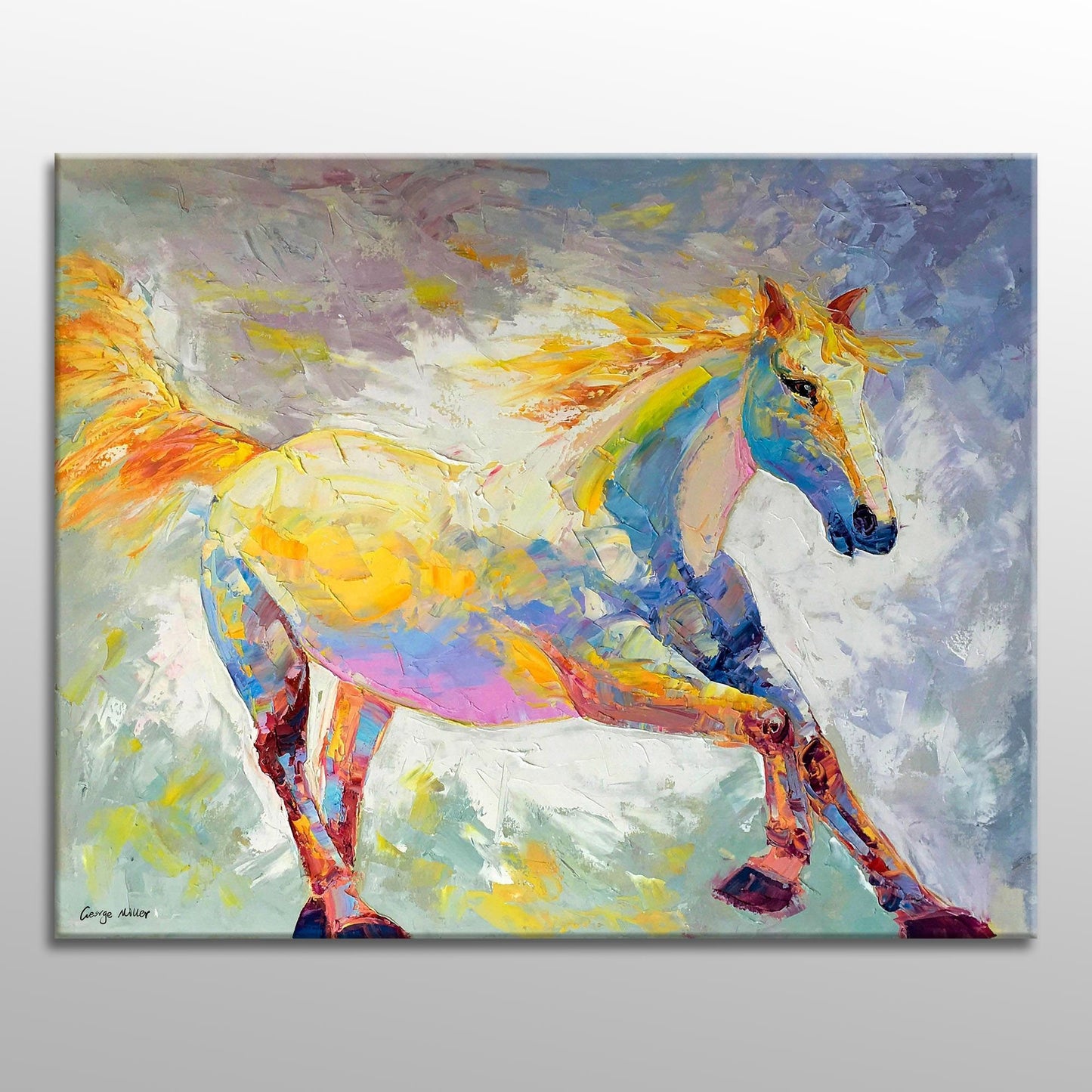 Horse Art, Modern Art, Original Oil Painting, Abstract Oil Painting, Wall Hanging, Abstract Painting, Living Room Decor, Large Canvas Art