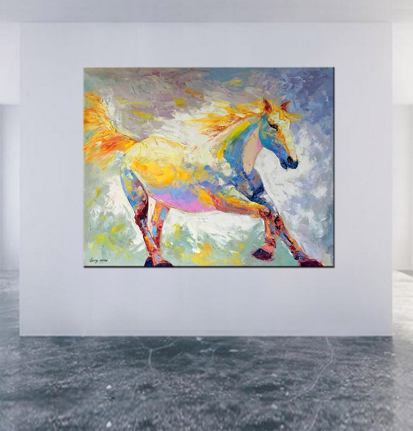 Horse Art, Modern Art, Original Oil Painting, Abstract Oil Painting, Wall Hanging, Abstract Painting, Living Room Decor, Large Canvas Art