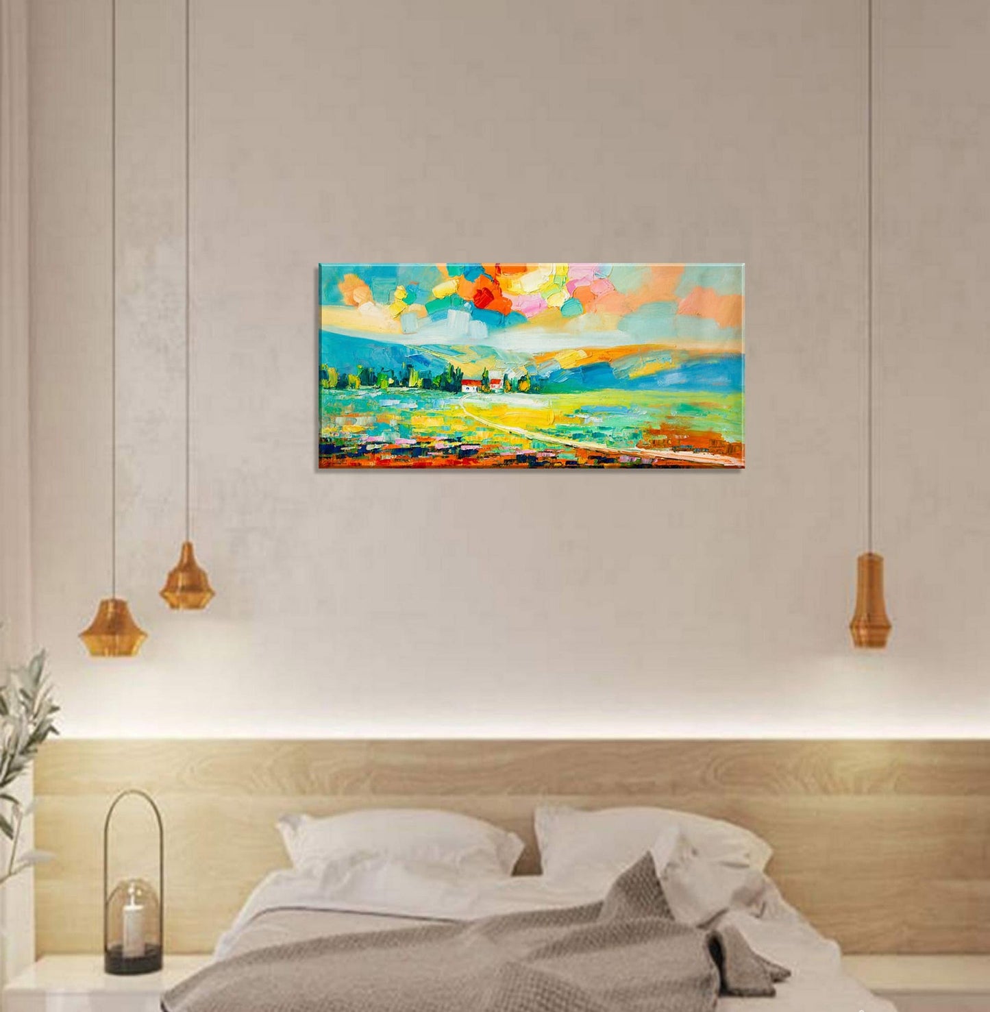 Canvas Art, Large Oil Painting, Abstract Spring Painting, Landscape Oil Painting, Living Room Wall Art, Abstract Wall Art, Modern Painting