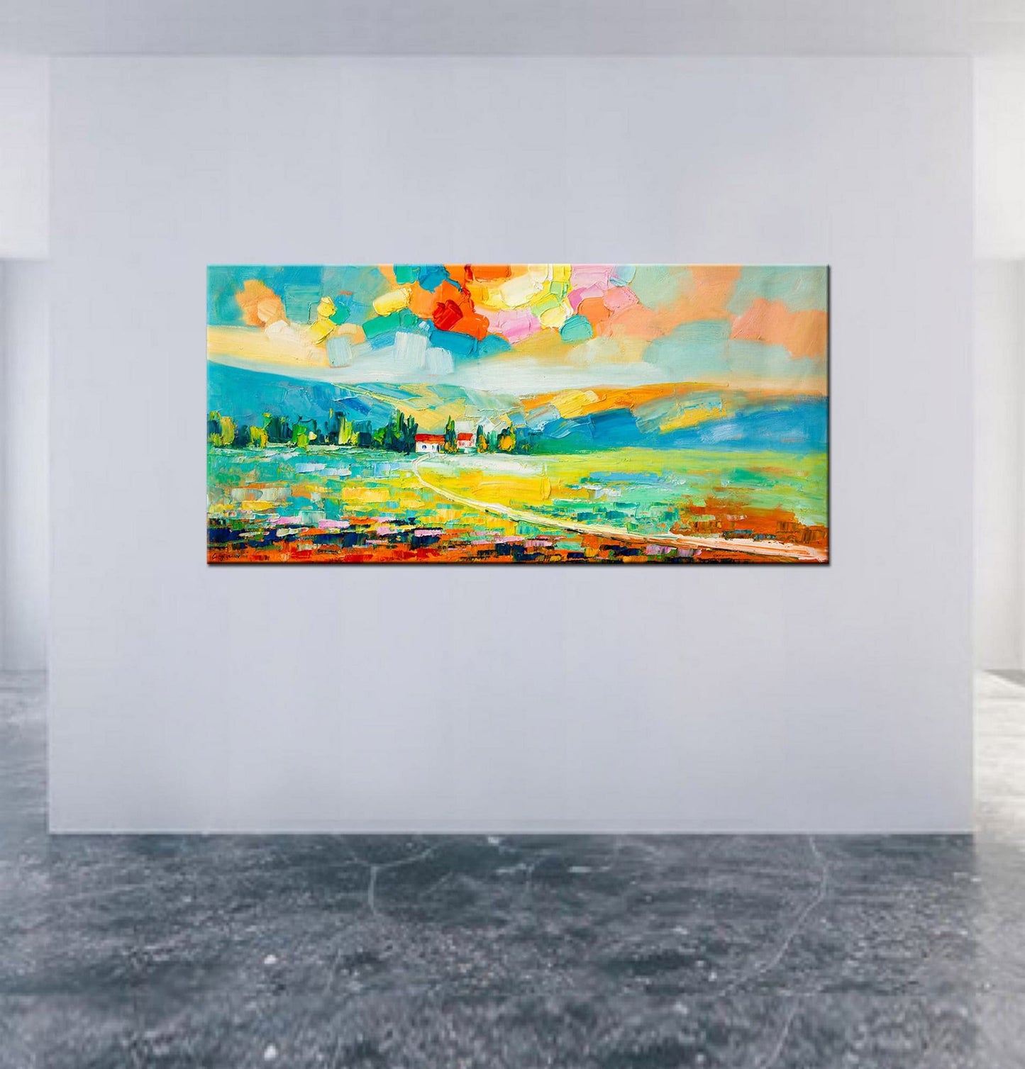 Canvas Art, Large Oil Painting, Abstract Spring Painting, Landscape Oil Painting, Living Room Wall Art, Abstract Wall Art, Modern Painting