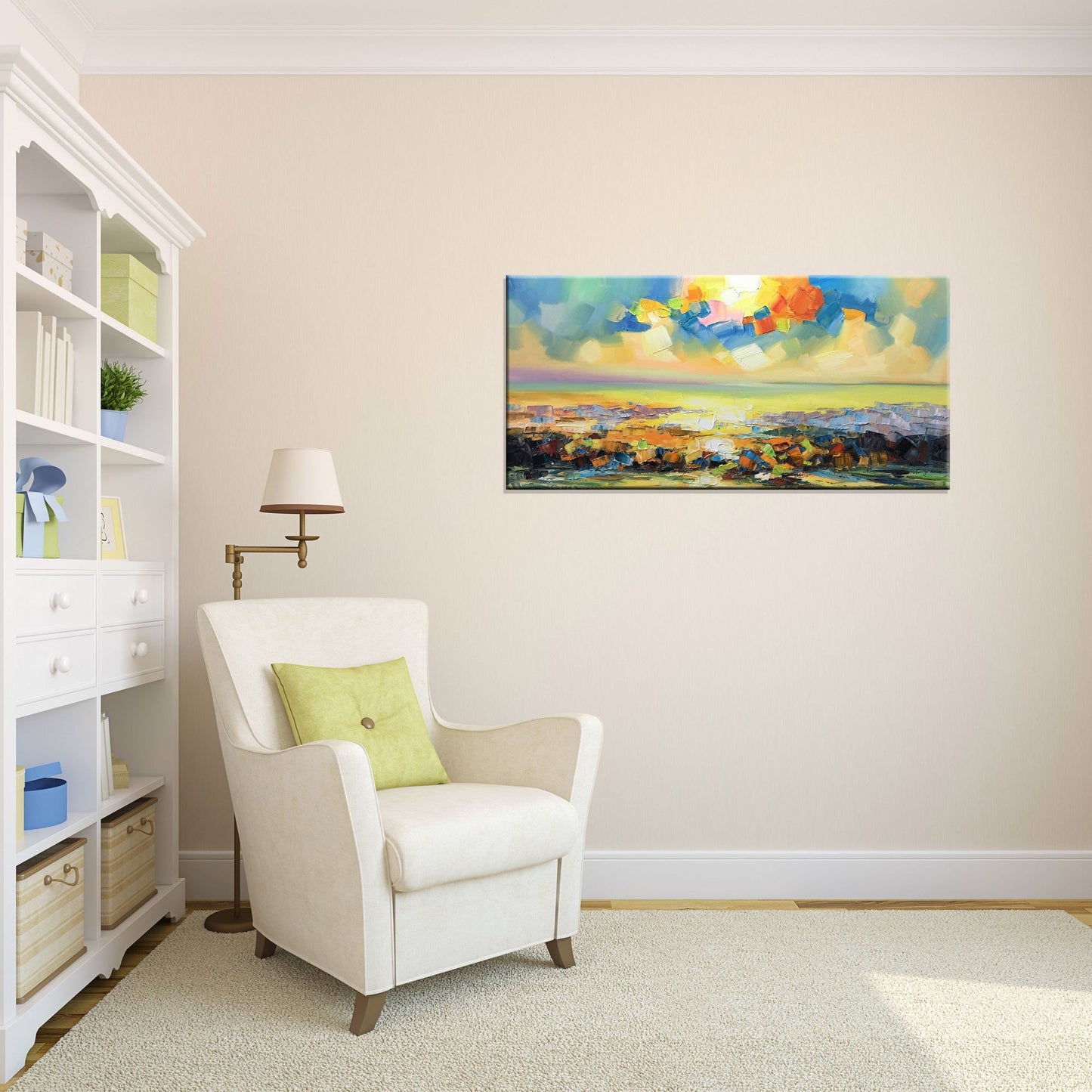 Rustic Living Room Decor, Original Art, Large Landscape Painting, Wall Decor, Large Abstract Painting, Canvas Painting Abstract Oil Painting