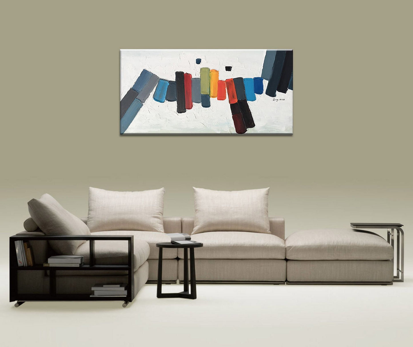 Abstract Painting Minimalist Black And White, Wall Hanging, Wall Art Painting, Abstract Original Painting, Extra Large Painting