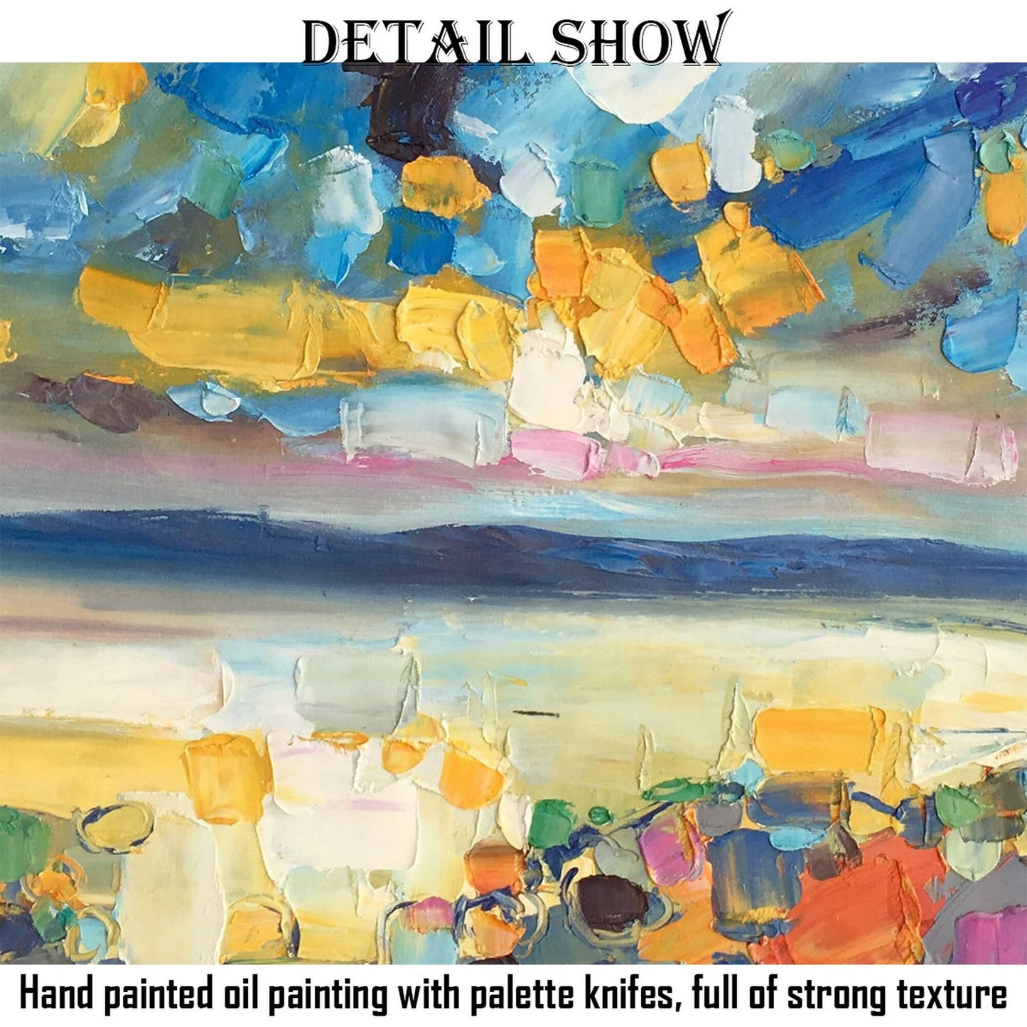 Oil Painting Landscape Riverside Sunset, Canvas Art, Oil On Canvas Painting, Abstract Landscape, Oversized Wall Art, Handmade, Rustic