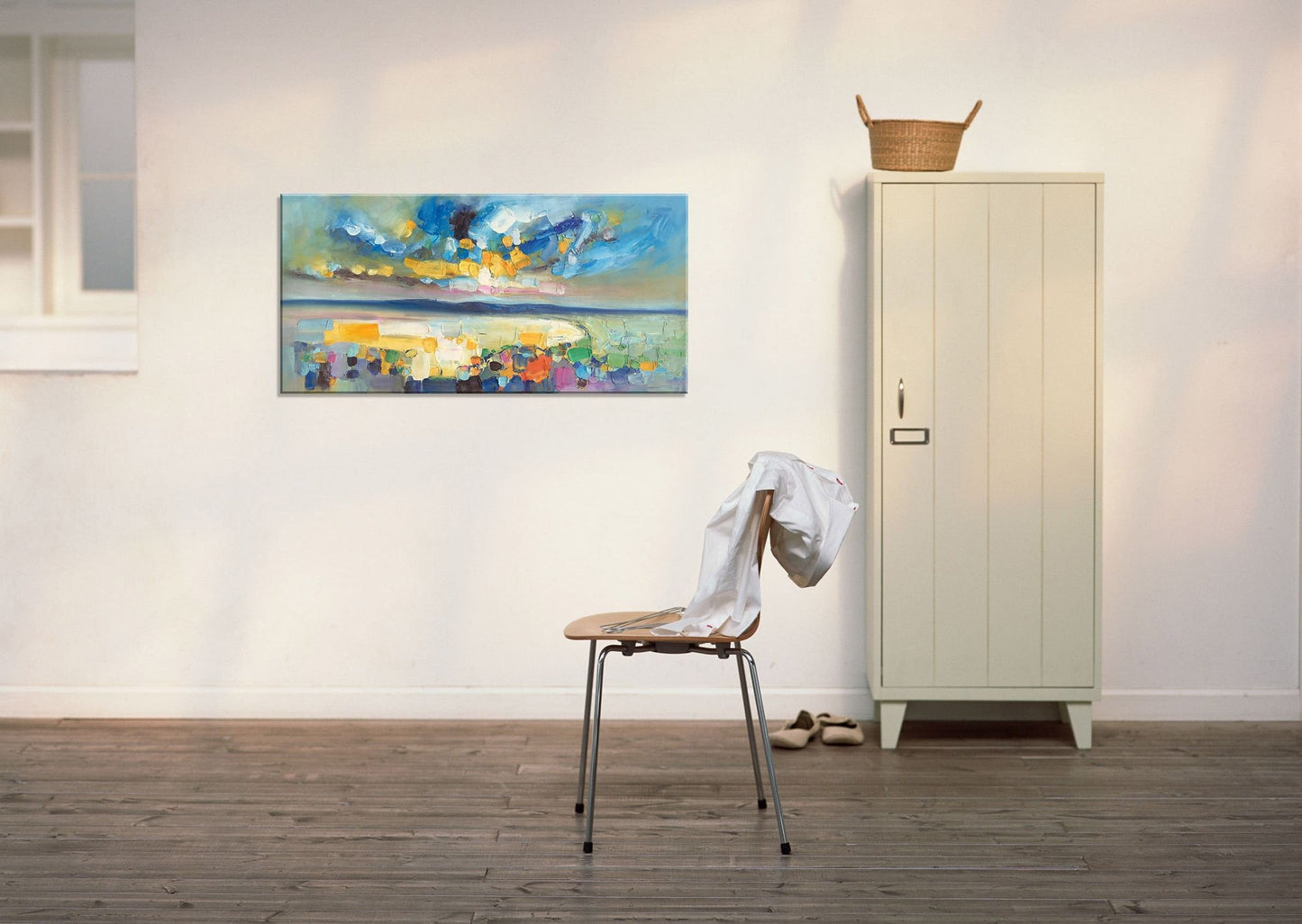 Oil Painting Landscape Riverside Sunset, Canvas Art, Oil On Canvas Painting, Abstract Landscape, Oversized Wall Art, Handmade, Rustic