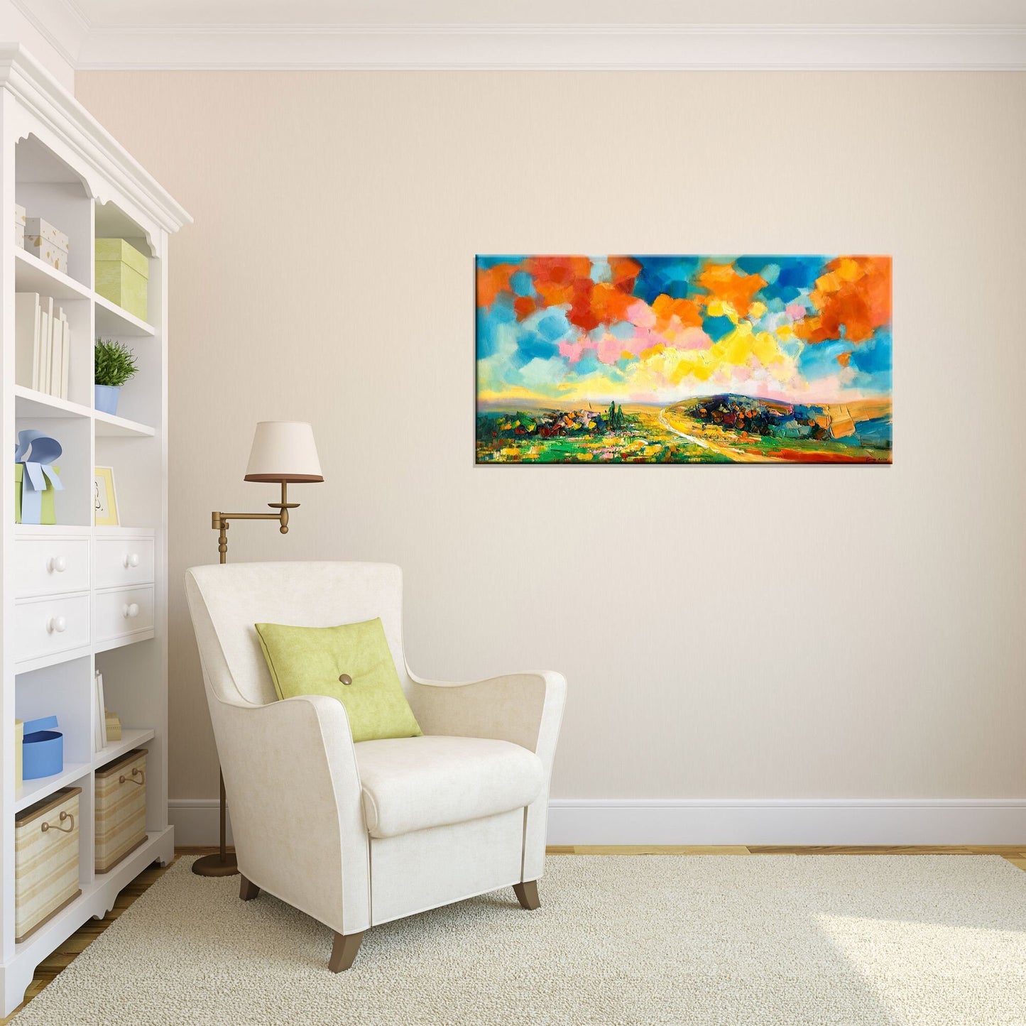 Abstract Landscape Oil Painting, Canvas Art, Paintings On Canvas, Landscape Painting, Large Canvas Art, Handmade, Contemporary, Textured Art