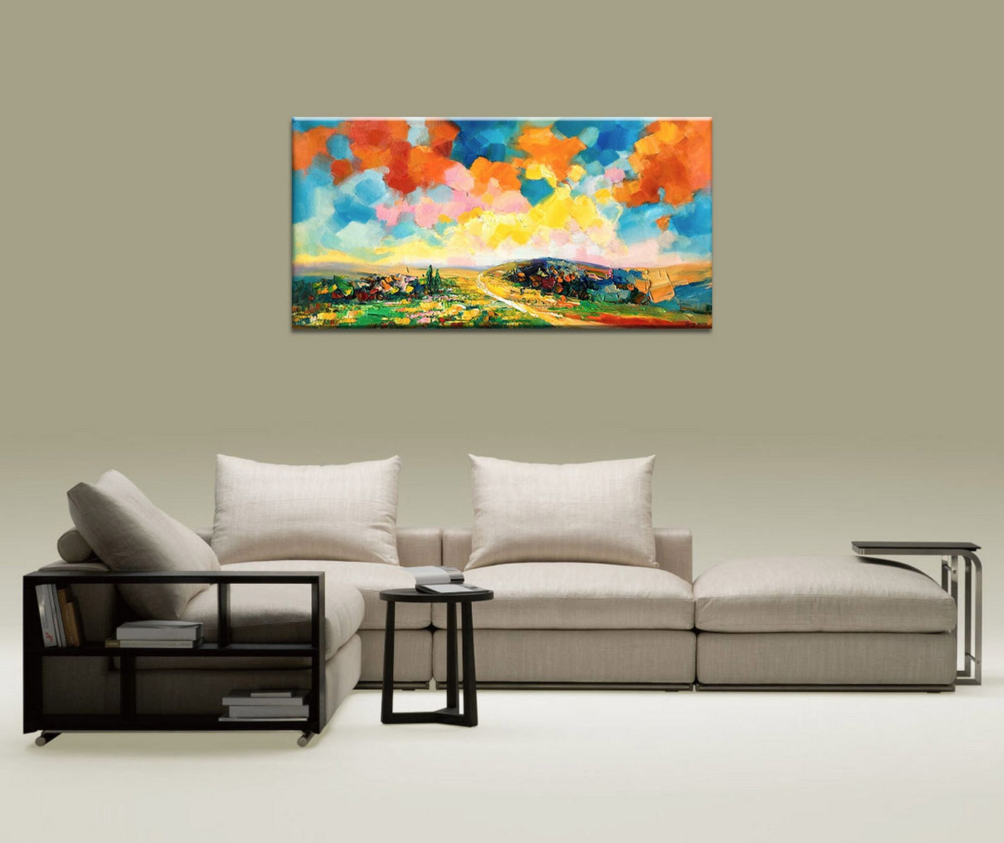 Abstract Landscape Oil Painting, Canvas Art, Paintings On Canvas, Landscape Painting, Large Canvas Art, Handmade, Contemporary, Textured Art