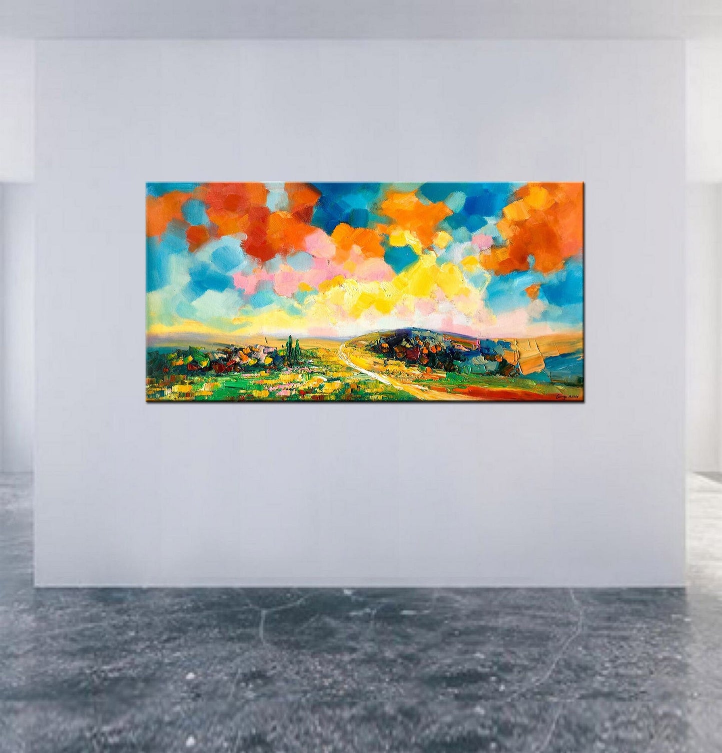 Abstract Landscape Oil Painting, Canvas Art, Paintings On Canvas, Landscape Painting, Large Canvas Art, Handmade, Contemporary, Textured Art