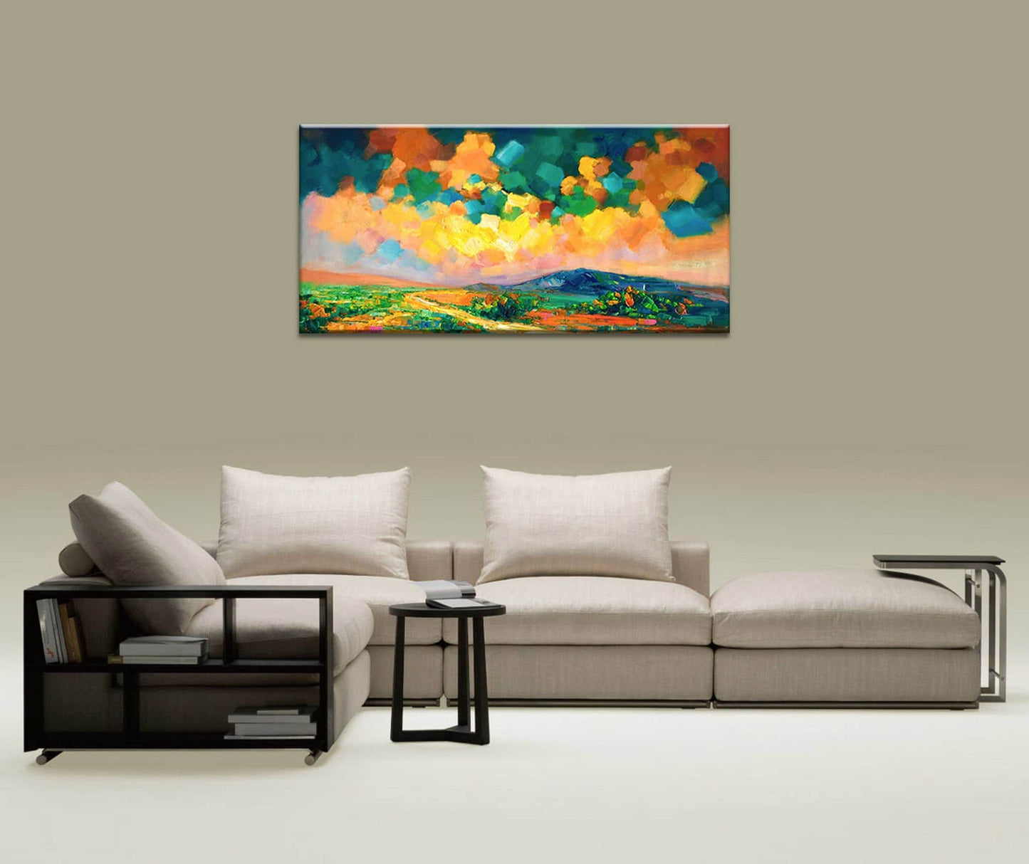 Abstract Landscape Oil Painting, Oil Painting Original, Living Room Decor, Large Painting, Abstract Art, Canvas Wall Decor, Modern Painting
