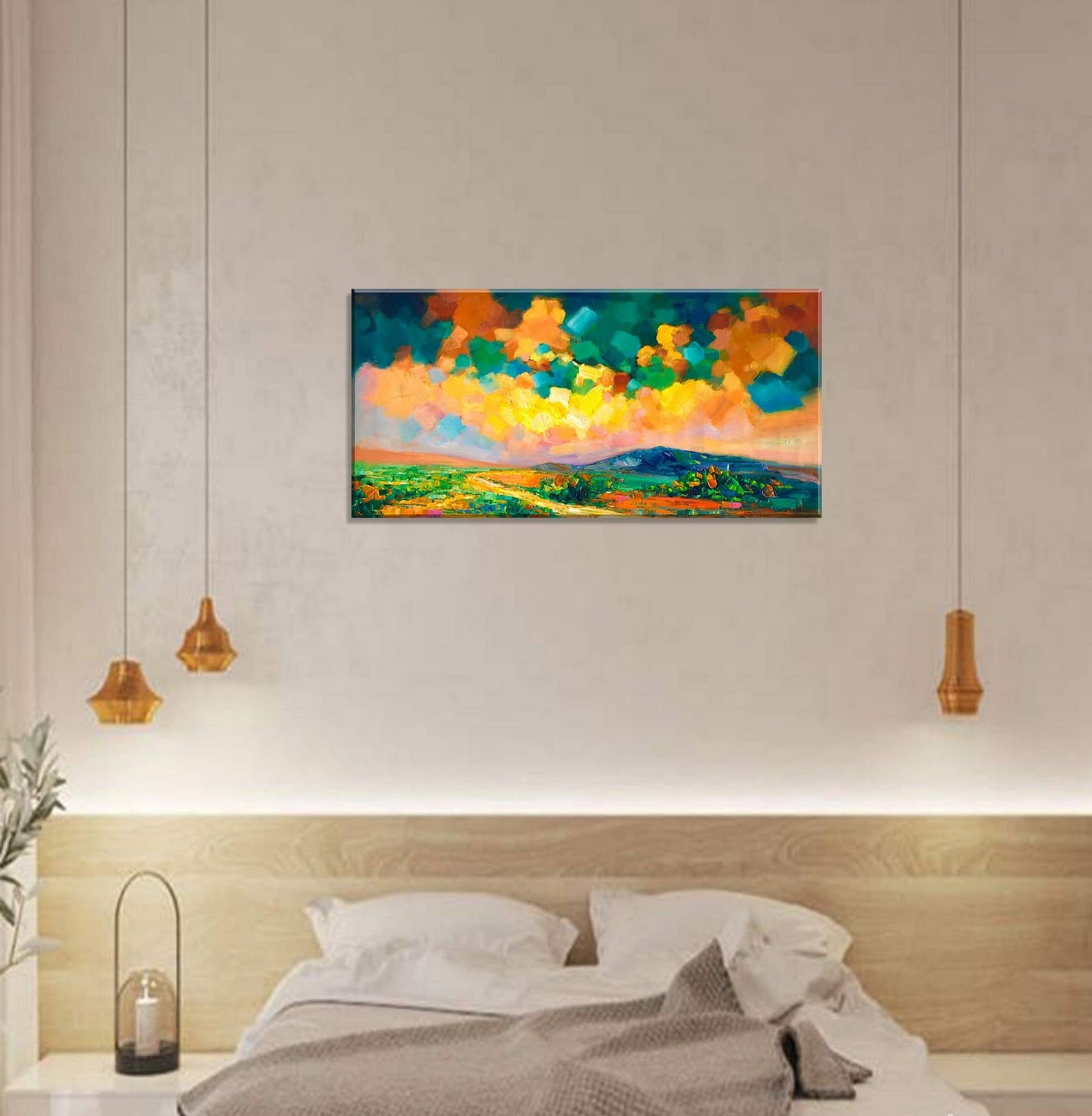 Abstract Landscape Oil Painting, Oil Painting Original, Living Room Decor, Large Painting, Abstract Art, Canvas Wall Decor, Modern Painting