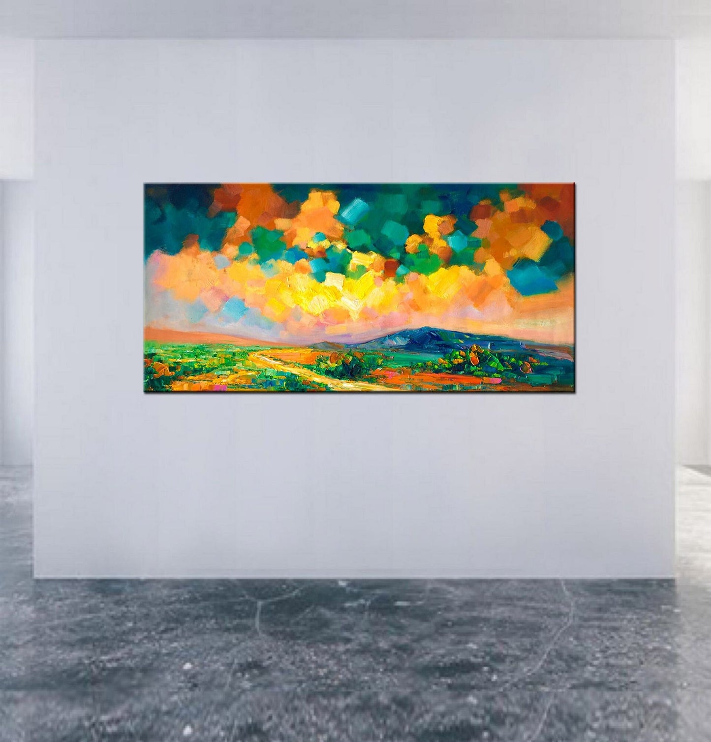 Abstract Landscape Oil Painting, Oil Painting Original, Living Room Decor, Large Painting, Abstract Art, Canvas Wall Decor, Modern Painting