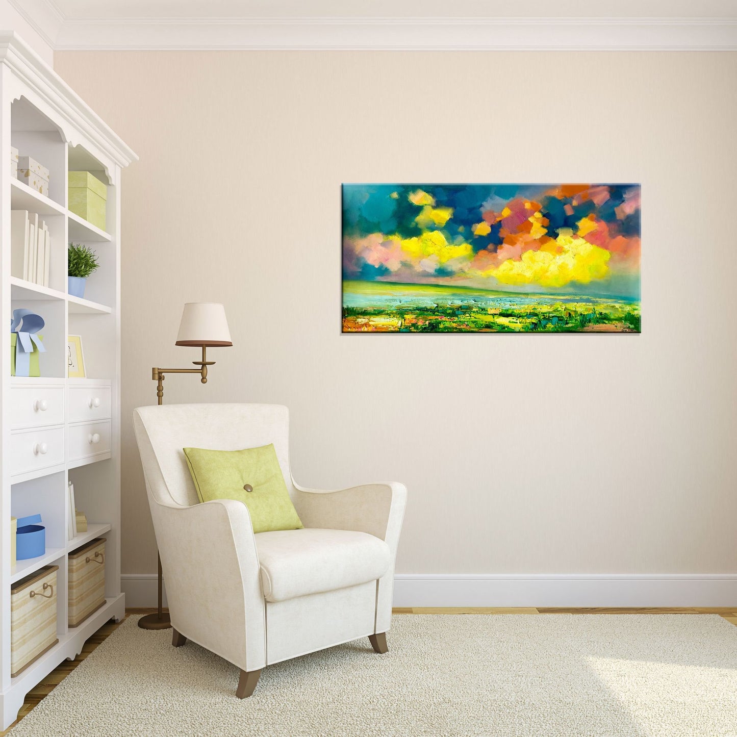 Oil Painting Spring Abstract Landscape, Wall Art, Oil On Canvas Painting, Abstract Landscape, Large Oil Painting Original Canvas
