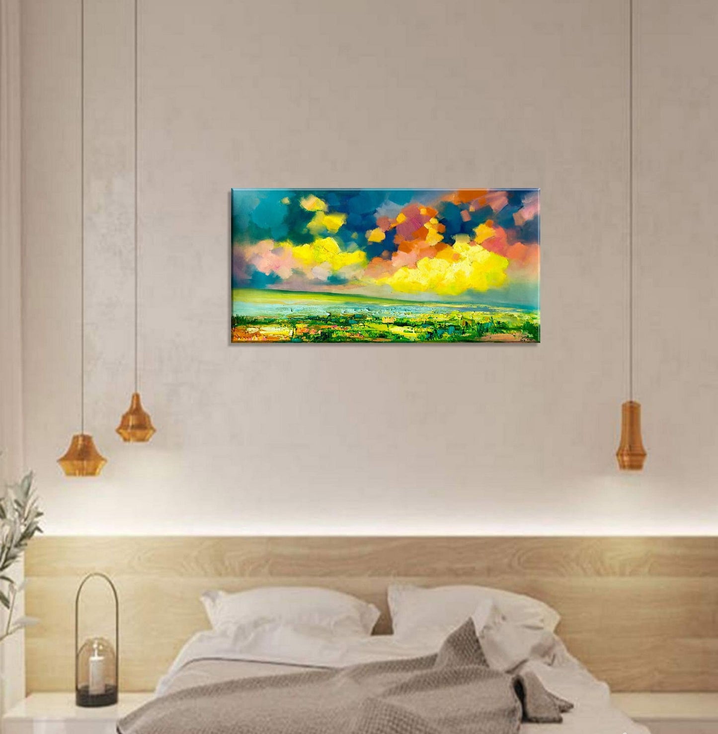 Oil Painting Spring Abstract Landscape, Wall Art, Oil On Canvas Painting, Abstract Landscape, Large Oil Painting Original Canvas
