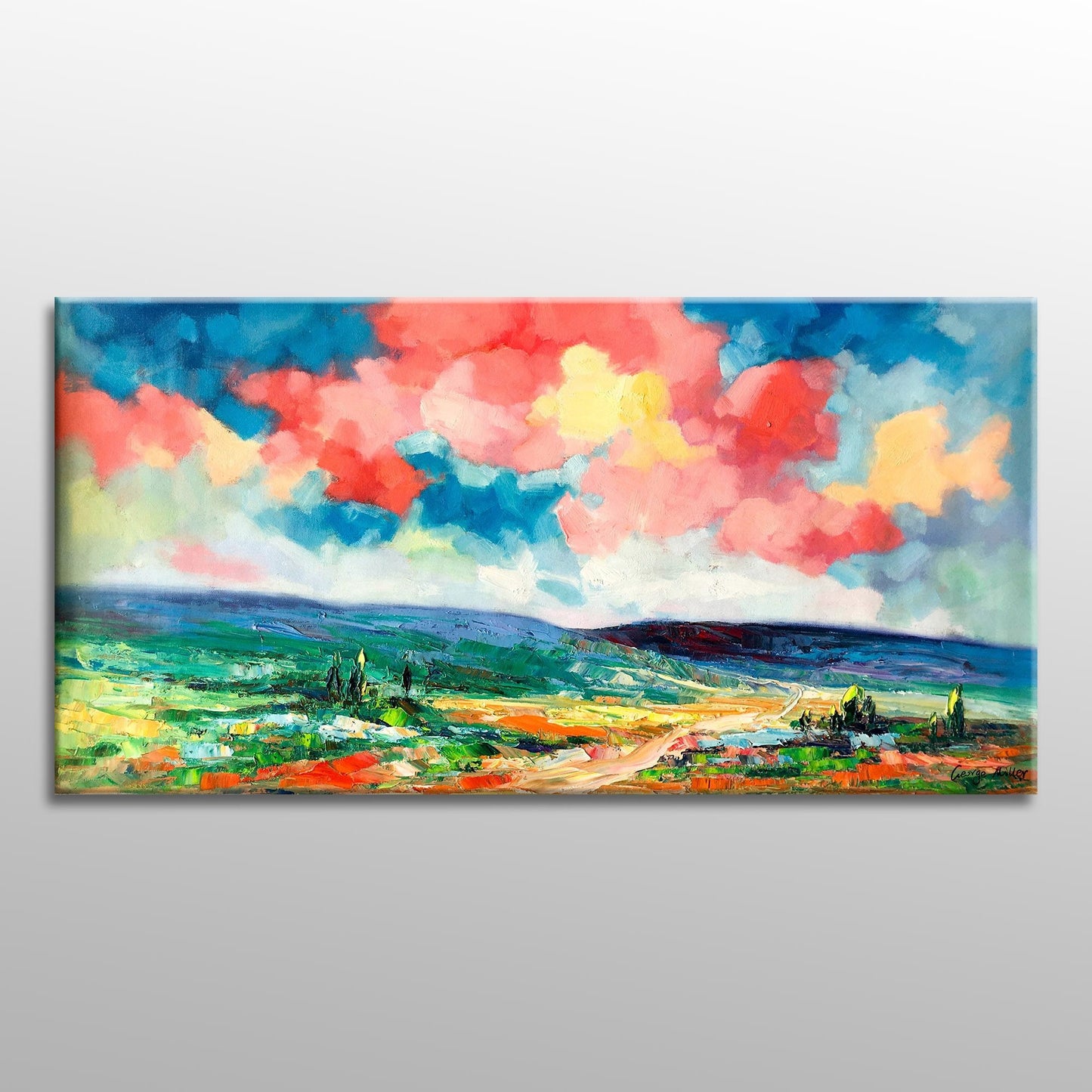 Large Oil Painting, Original Abstract Art, Large Wall Art Painting, Abstract Canvas Painting, Original Oil Painting Landscape, Tuscany Art