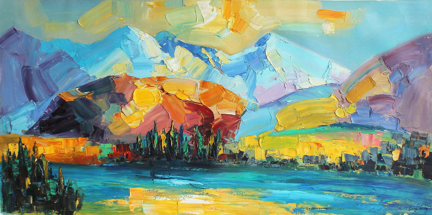 Abstract Landscape Painting, Large Art, Canvas Art, Large Landscape Painting, Master Bedroom Decor, Contemporary Art Large Wall Art Painting