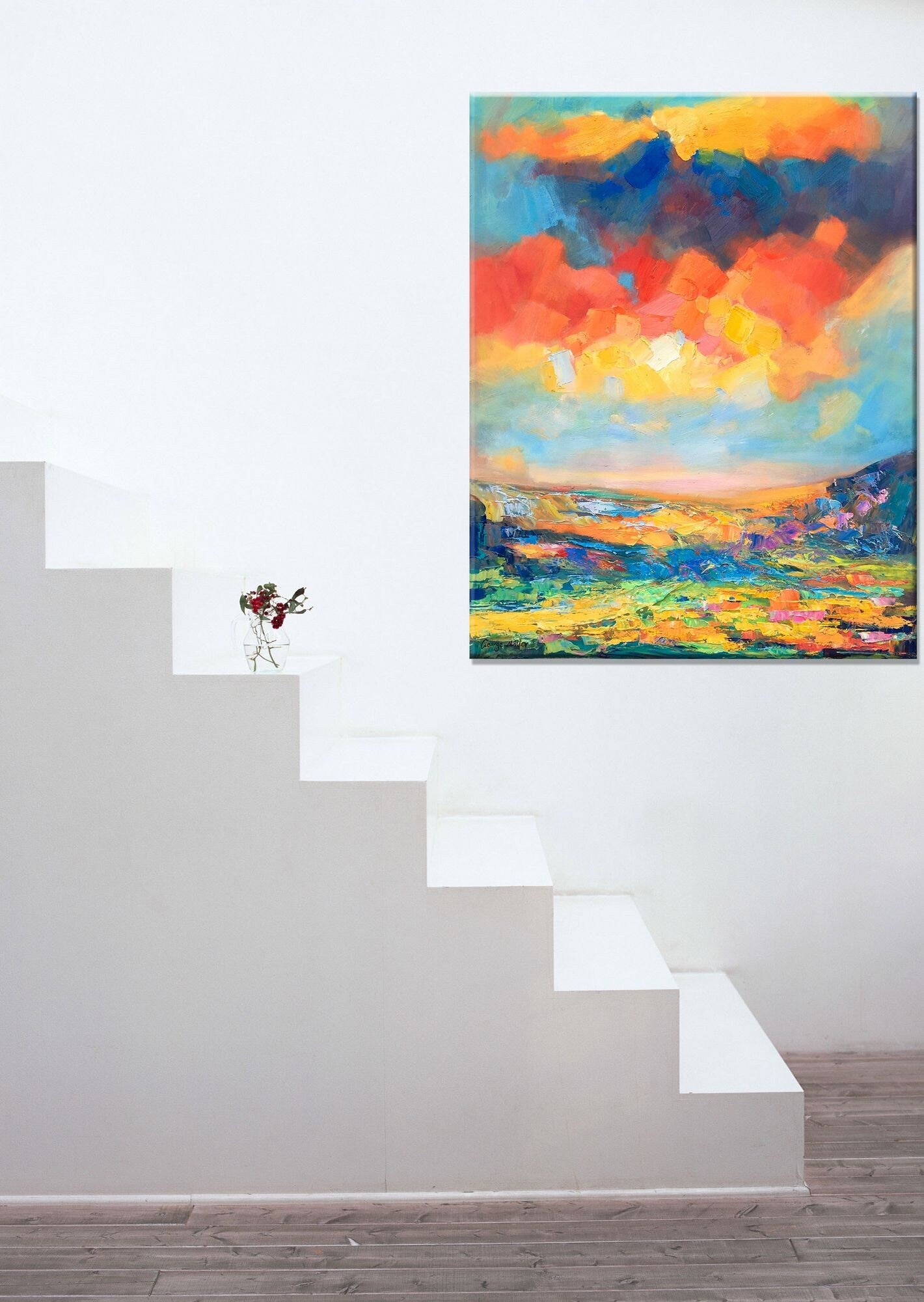 Abstract Landscape Oil Painting, Canvas Painting, Paintings On Canvas, Landscape Wall Art, Oversized Paintings On Canvas, Handmade