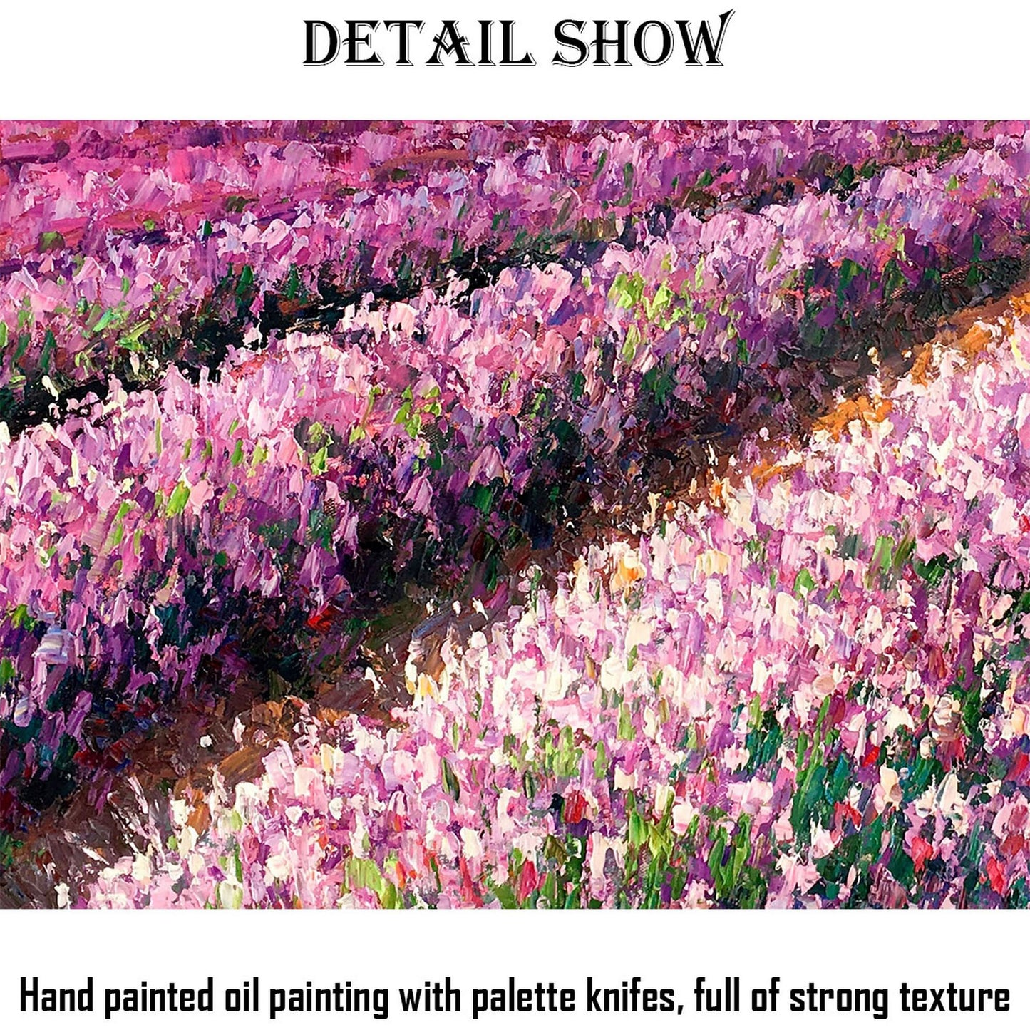 Large Landscape Oil Painting French Provence Lavender Fields, Original Artwork, Large Abstract Art, Bedroom Wall Decor, Contemporary Art