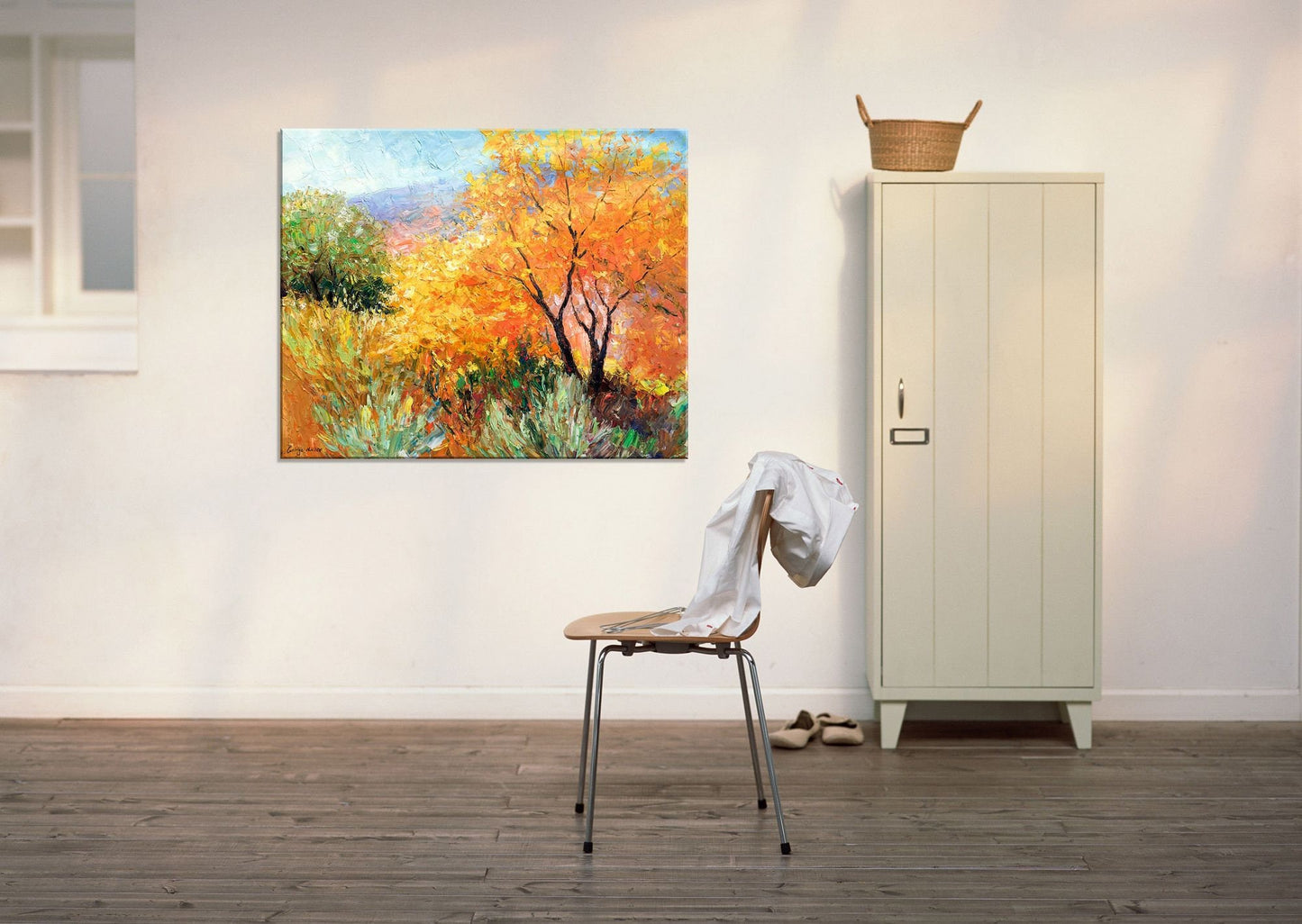 Autumn Landscape Wood Trees, Canvas Wall Art, Wall Art Painting, Landscape, Large Oil Painting Original Canvas, Handmade Art Modern Painting