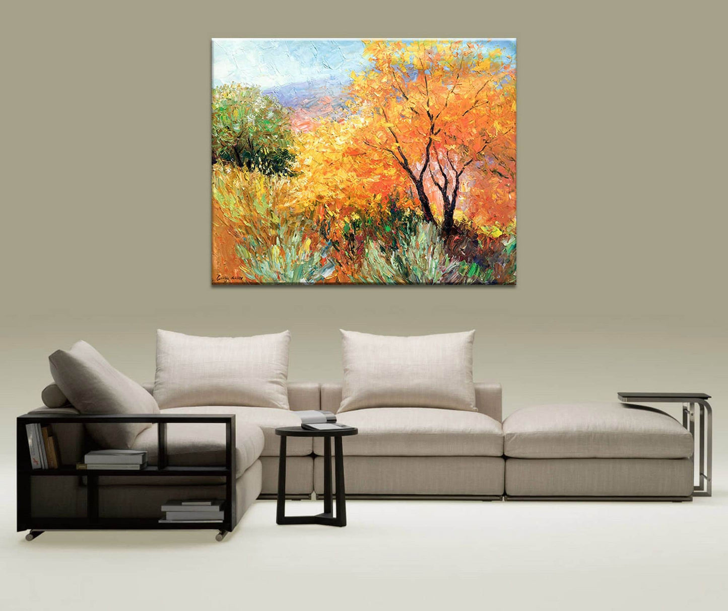 Autumn Landscape Wood Trees, Canvas Wall Art, Wall Art Painting, Landscape, Large Oil Painting Original Canvas, Handmade Art Modern Painting
