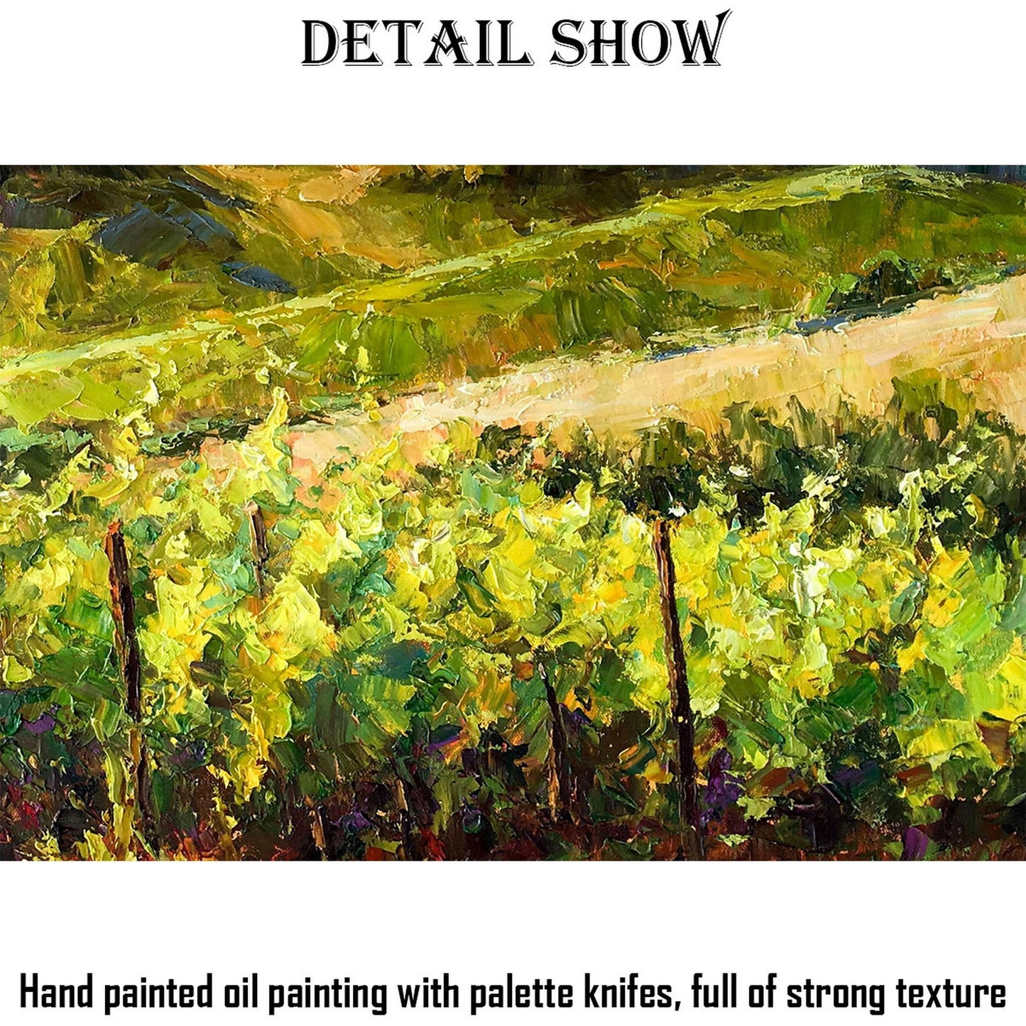 Landscape Painting, Oil Painting Tuscany Vineyard Sunset, Living Room Decor, Large Wall Art, Modern Painting, Abstract Canvas Painting
