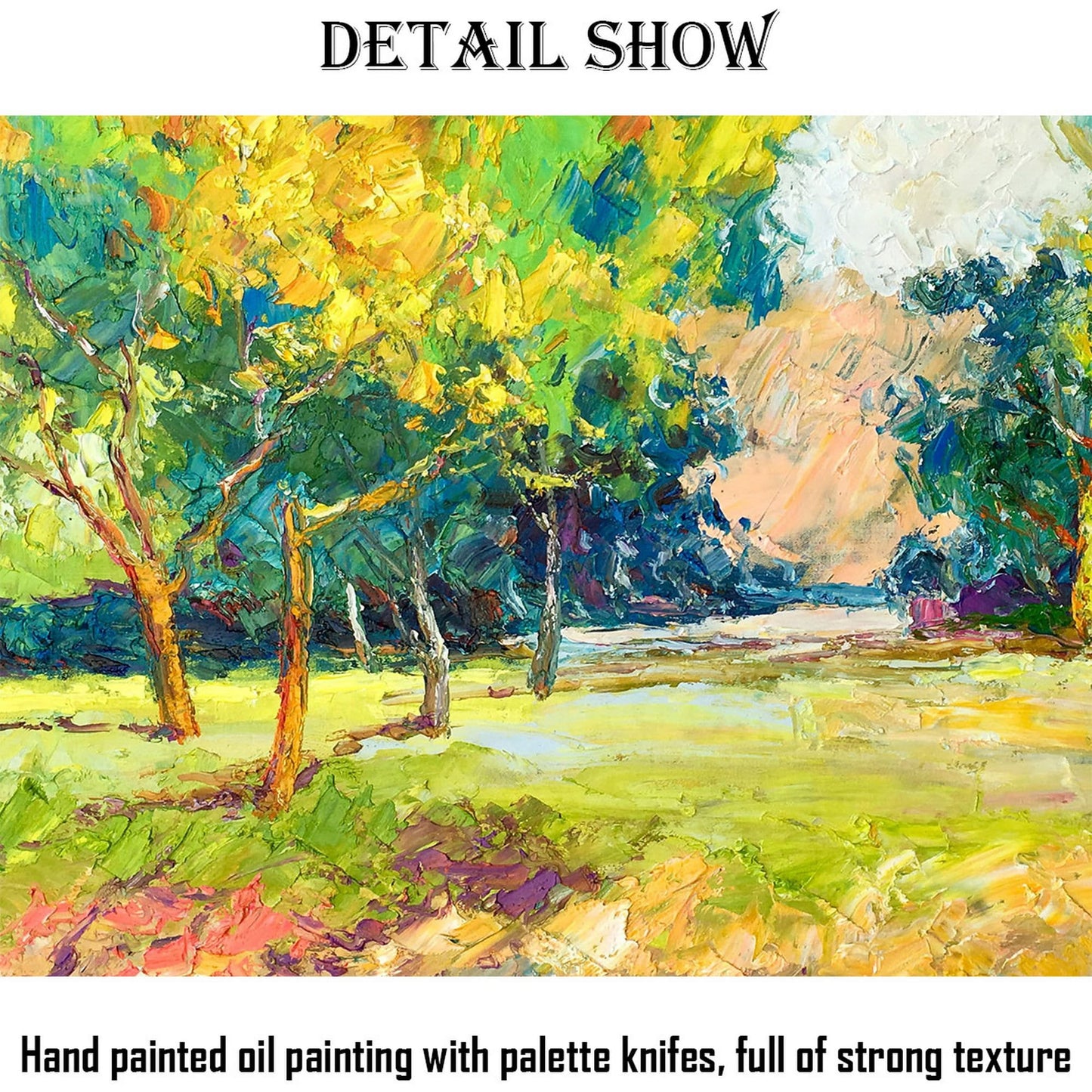 Landscape Oil Painting Spring Village, Canvas Painting, Paintings On Canvas, Abstract Landscape, Handmade Painting, Modern Wall Art, Texture