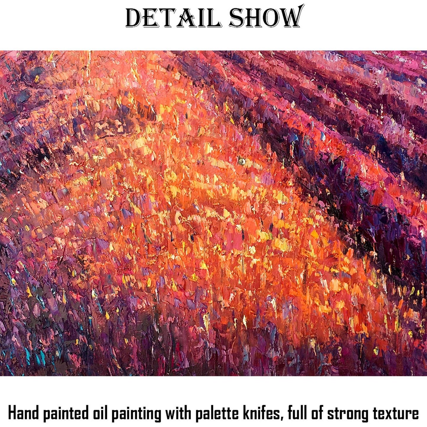 Landscape Oil Painting French Provence Lavender Fields At Dawn, Canvas Art, Paintings On Canvas, Abstract Landscape, Large Wall Art
