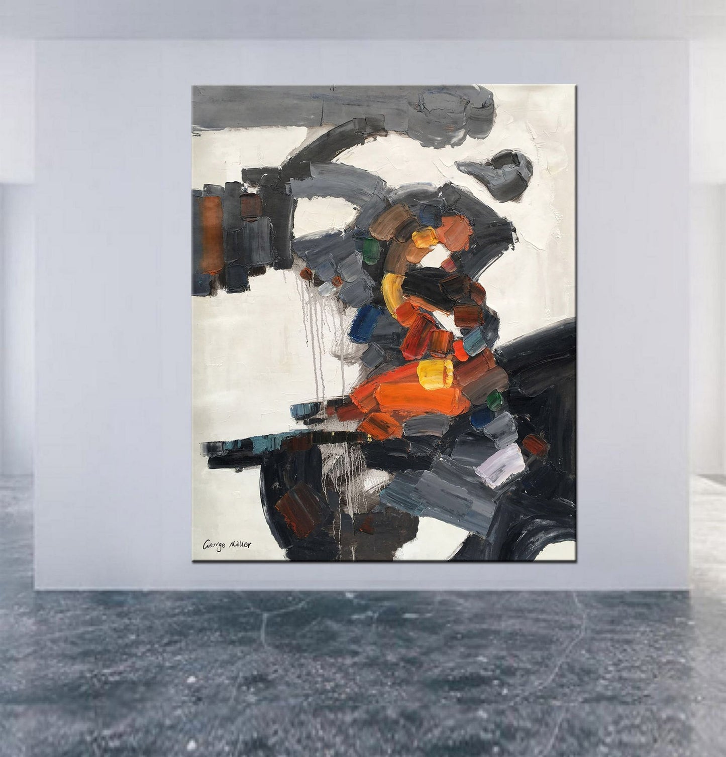 Abstract Wall Art Black and White, Abstract Painting, Modern Painting, Original Abstract Painting, Wall Decor, Large Abstract Painting