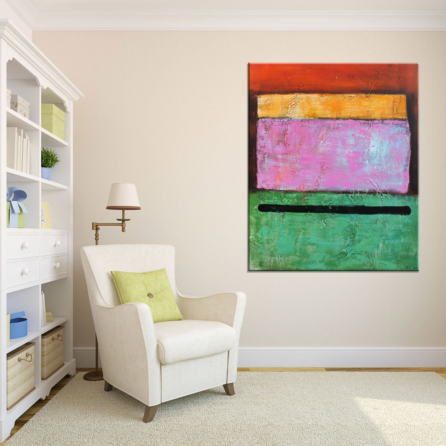 Large Abstract Painting Minimalist Art By George Miller, Canvas Art, Paintings On Canvas,Hand Painted, Contemporary Art, Textured Art