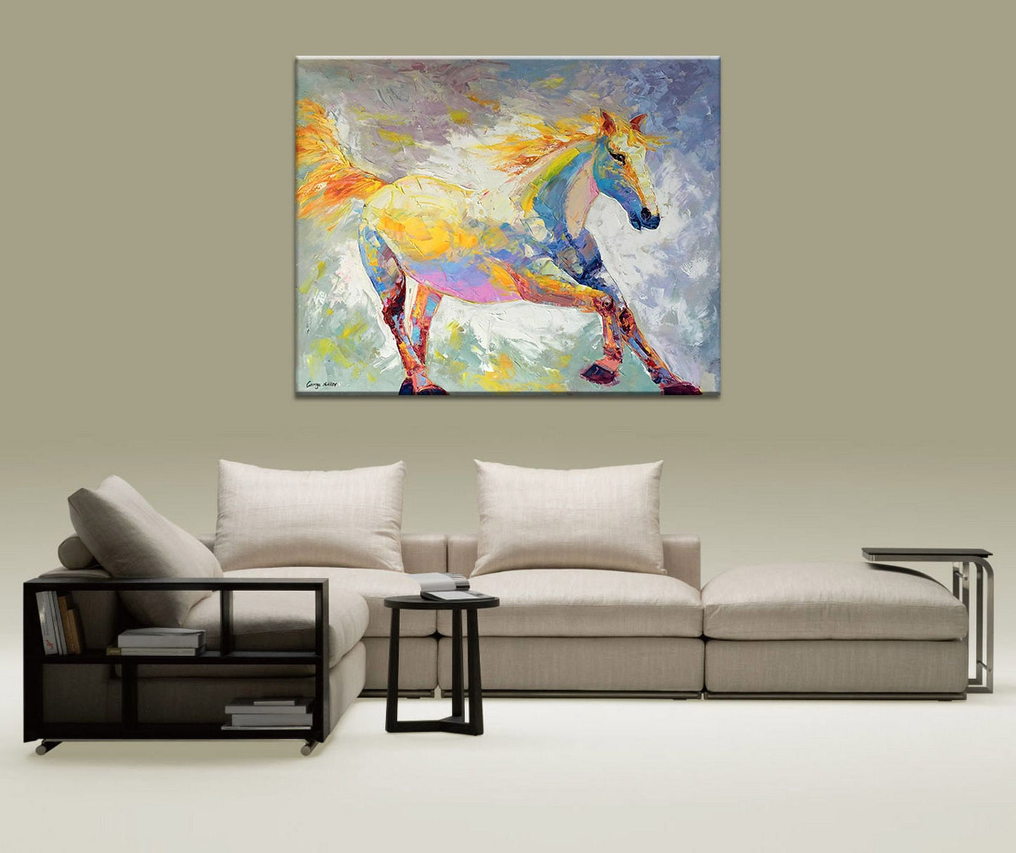 Horse Art, Modern Art, Original Oil Painting, Abstract Oil Painting, Wall Hanging, Abstract Painting, Living Room Decor, Large Canvas Art