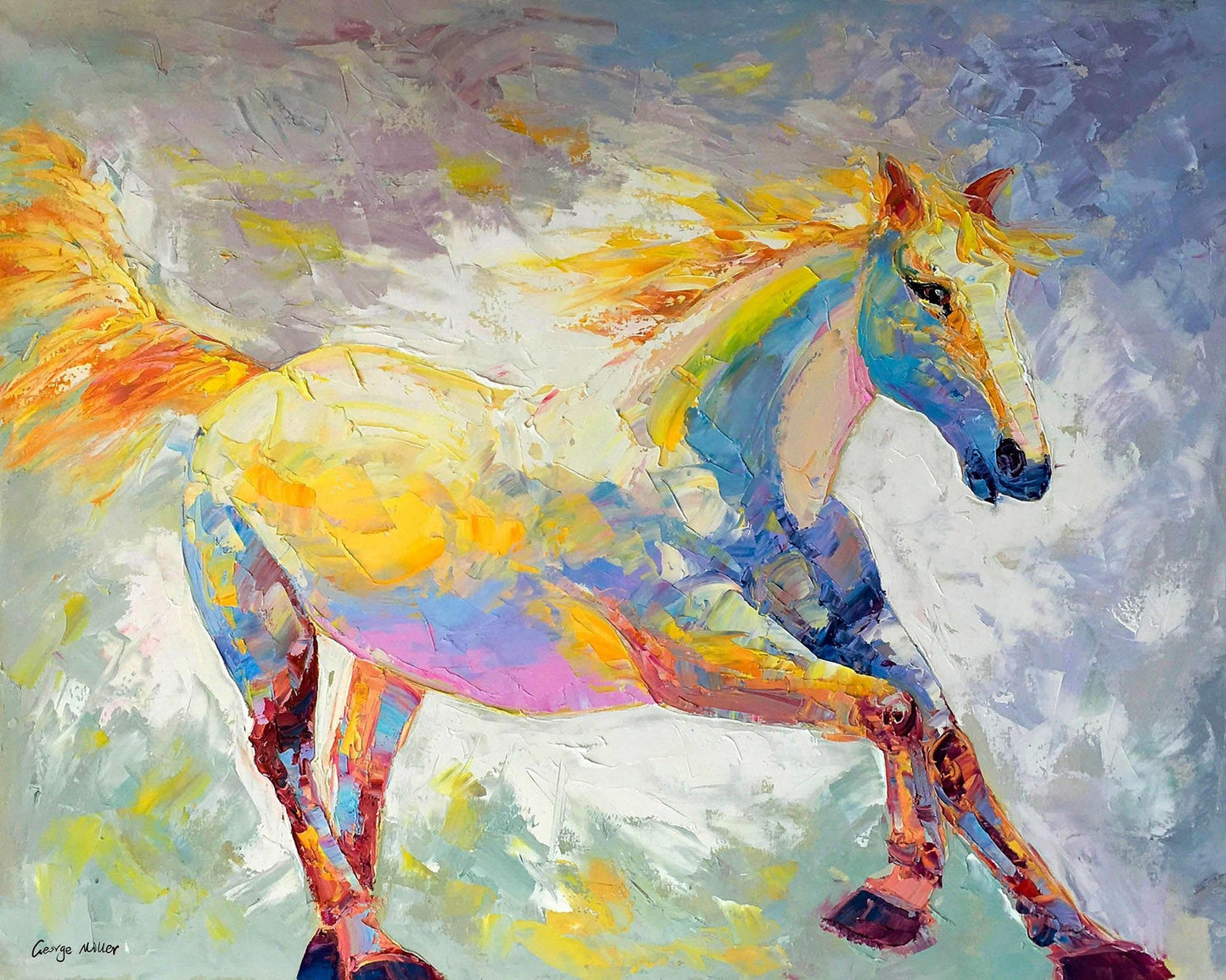 Horse Art, Modern Art, Original Oil Painting, Abstract Oil Painting, Wall Hanging, Abstract Painting, Living Room Decor, Large Canvas Art